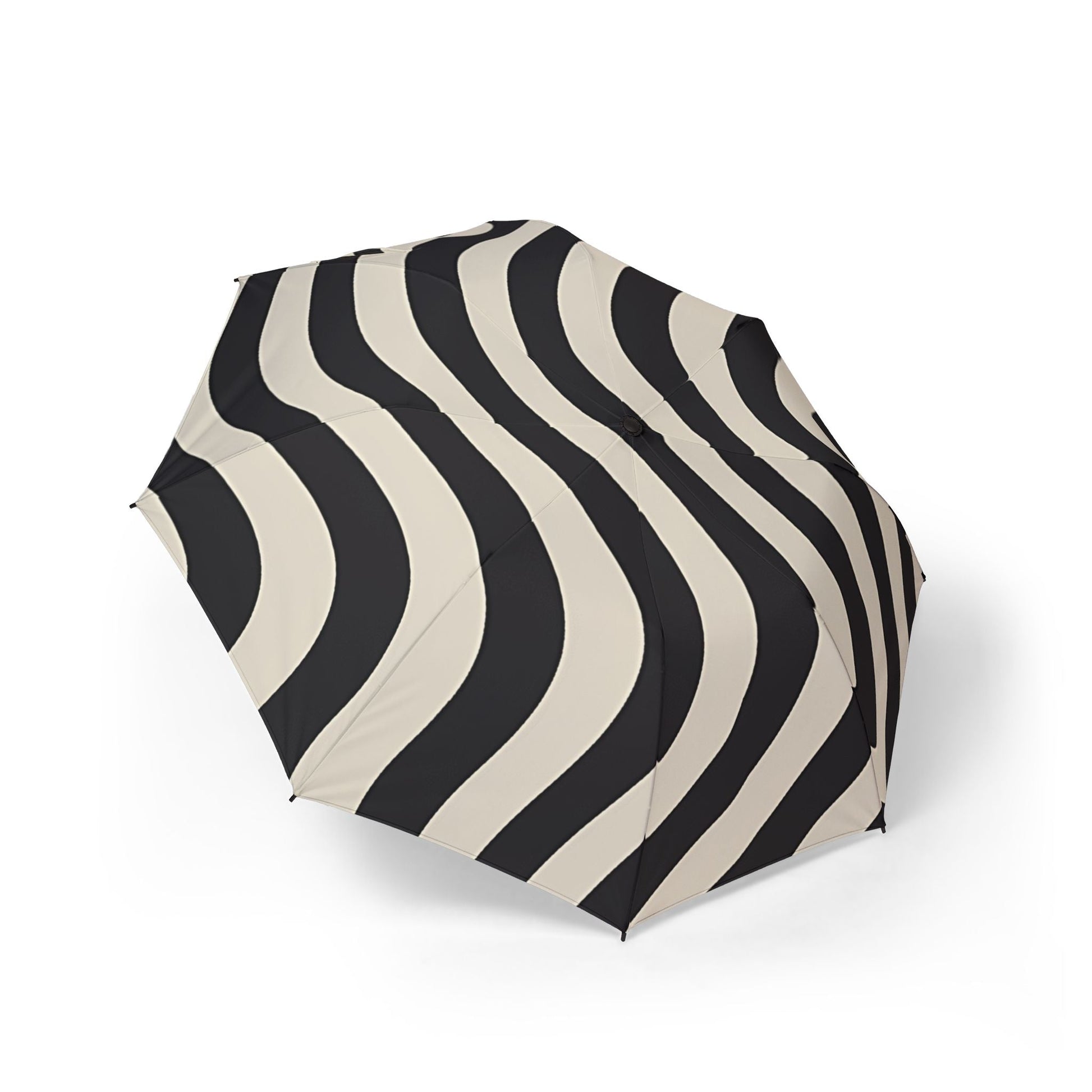 Black and Off-White Wave Stripe Umbrella, Artsulli - Art is Long, Life is Short, Accessories, Size, One size, , , , , 32414658014122462579