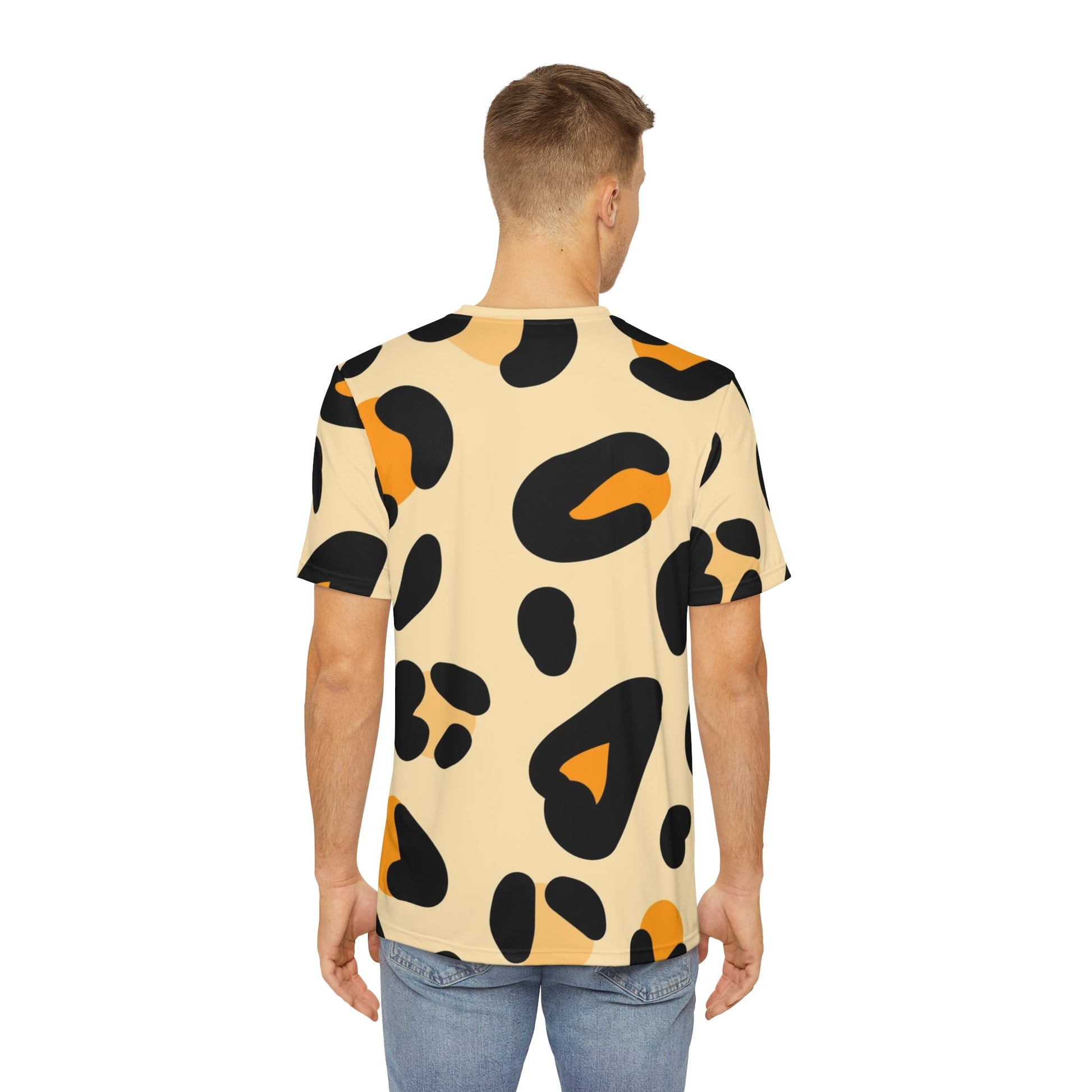 Black and Orange Leopard Print T-Shirt, Artsulli - Art is Long, Life is Short, All Over Prints, , , , , , , 