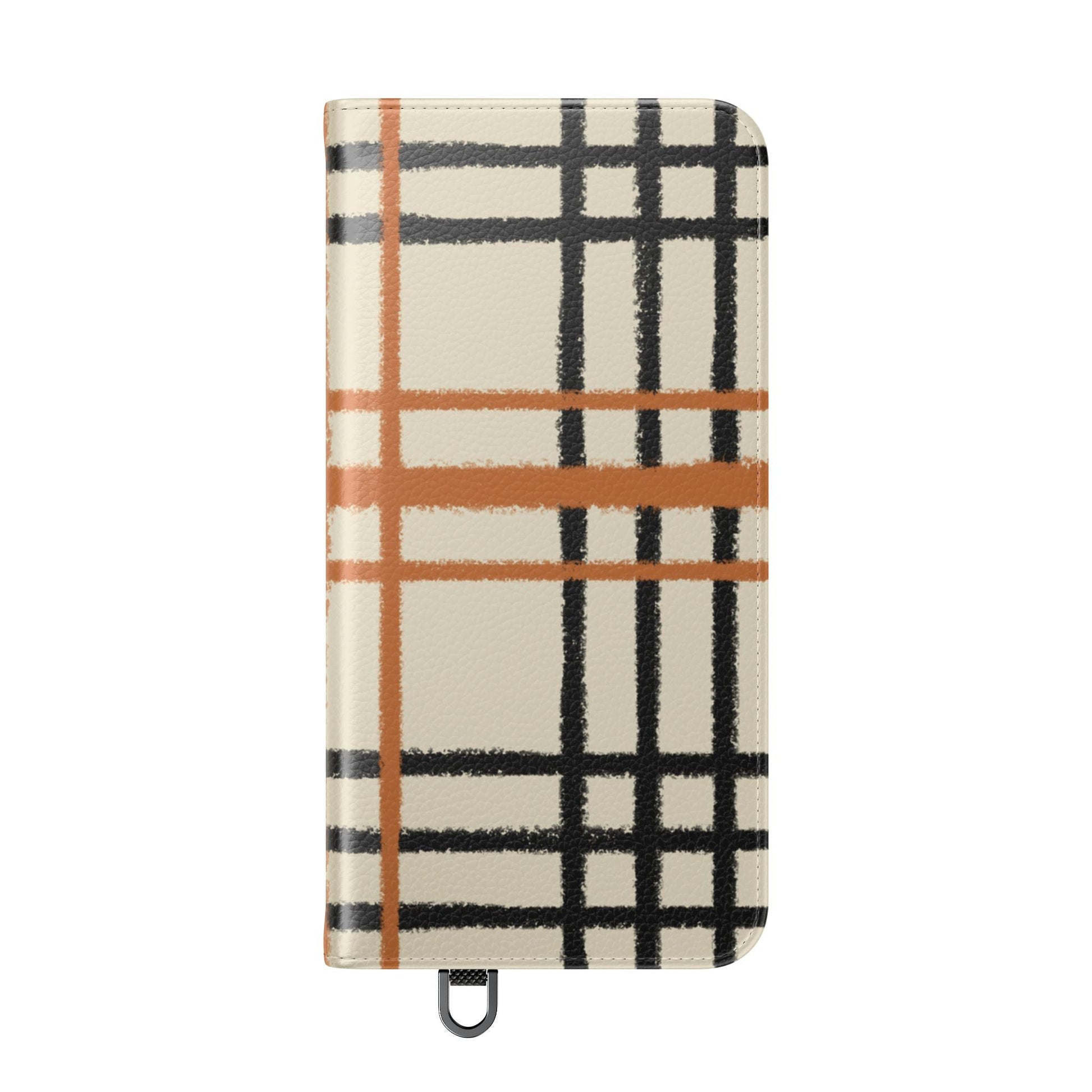 Black and Orange Plaid Flip Cases, Artsulli - Art is Long, Life is Short, Phone Case, , , , , , , 