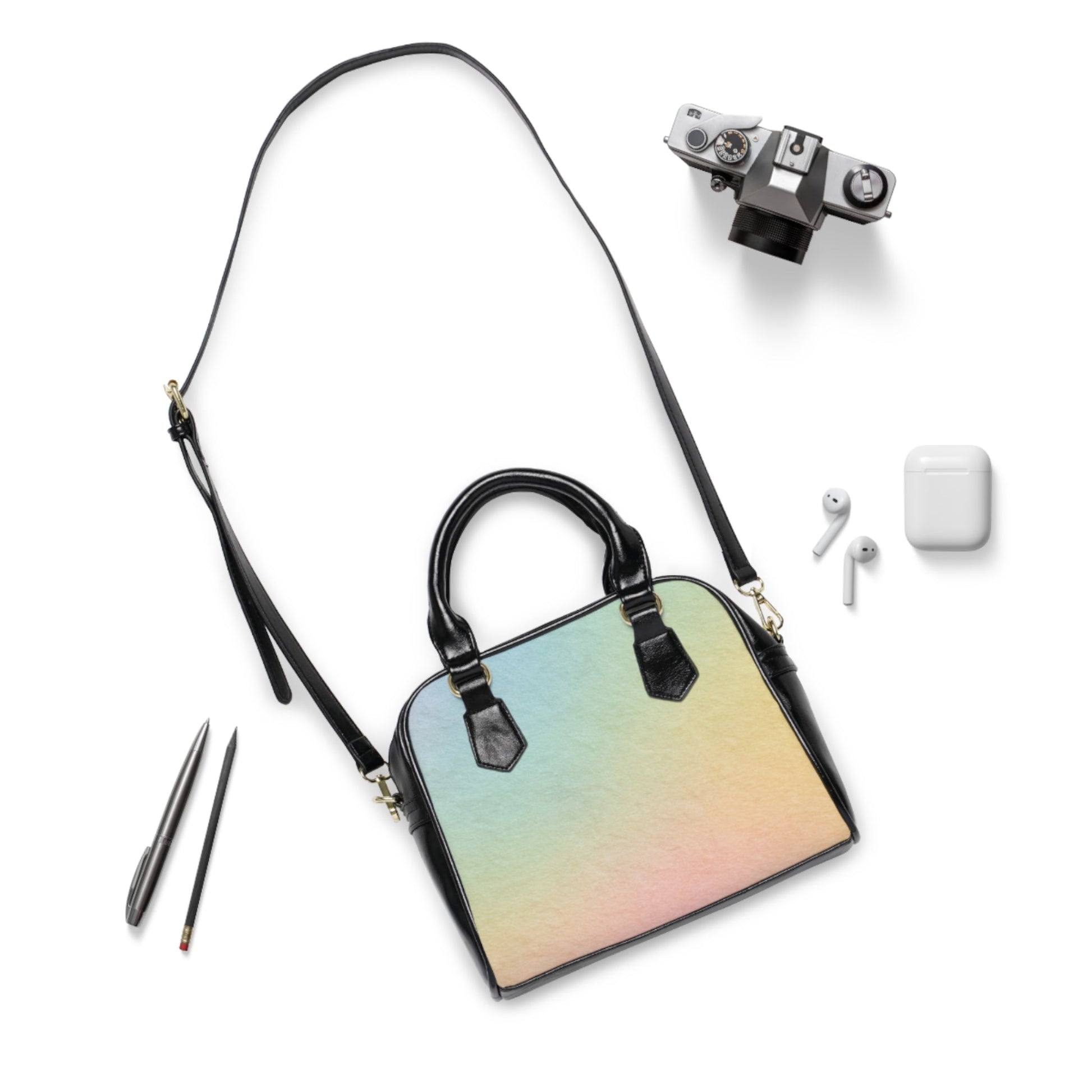 Black and Pastel Rainbow Ombre Satchel, Artsulli - Art is Long, Life is Short, Bags, , , , , , , 
