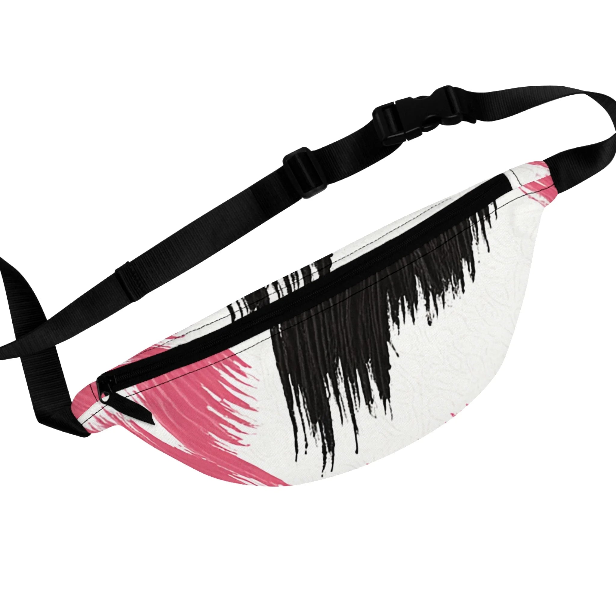 JAKKOUTTHEBXX Black and Pink Brush Stroke Fanny Pack 2025