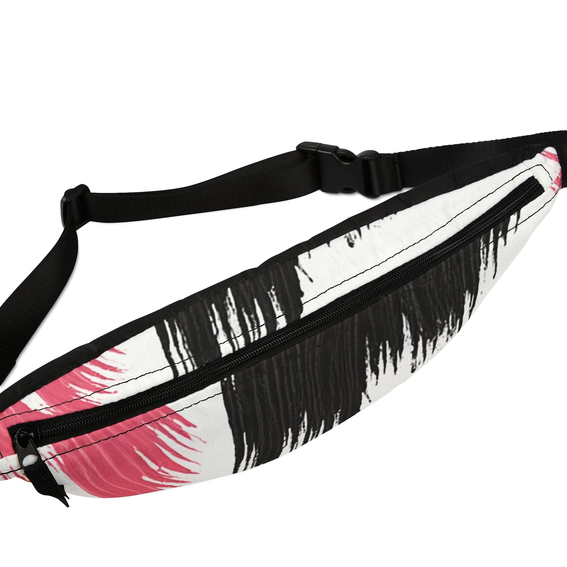 JAKKOUTTHEBXX Black and Pink Brush Stroke Fanny Pack 2025