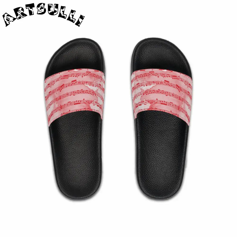 Black and Pink Striped Slide Sandals, Artsulli - Art is Long, Life is Short, Shoes, Color, Black sole, Size, US 6, , , 33422434268236812959