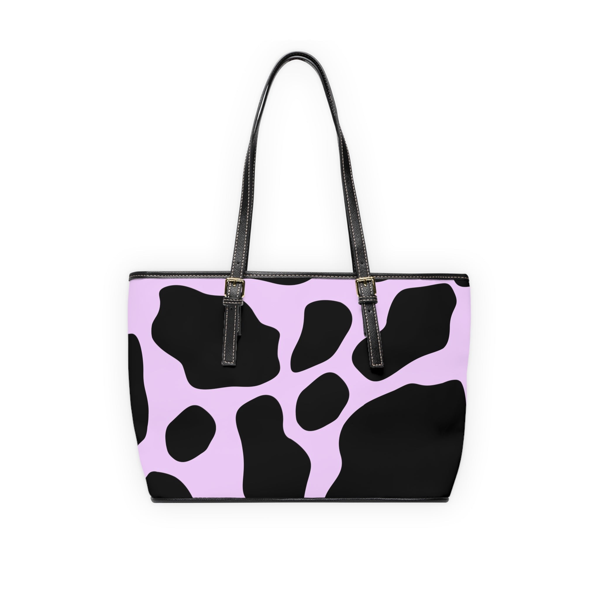 Black and Purple Cow Print Shoulder Bag, Artsulli - Art is Long, Life is Short, Bags, , , , , , , 