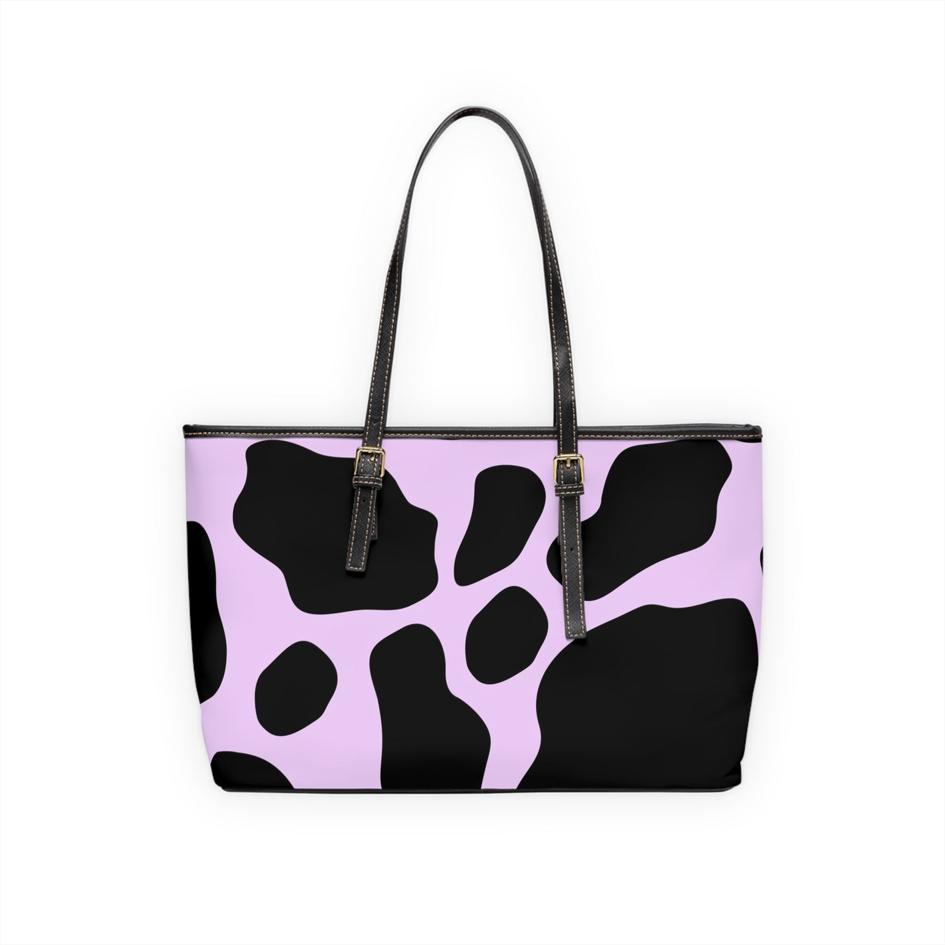 Black and Purple Cow Print Shoulder Bag, Artsulli - Art is Long, Life is Short, Bags, , , , , , , 