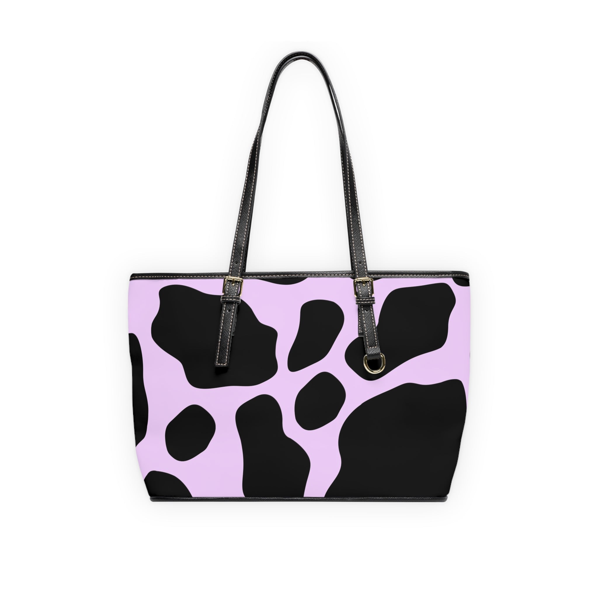 Black and Purple Cow Print Shoulder Bag, Artsulli - Art is Long, Life is Short, Bags, Size, 16" x 10", Color, Black, , , 26024203136918206753