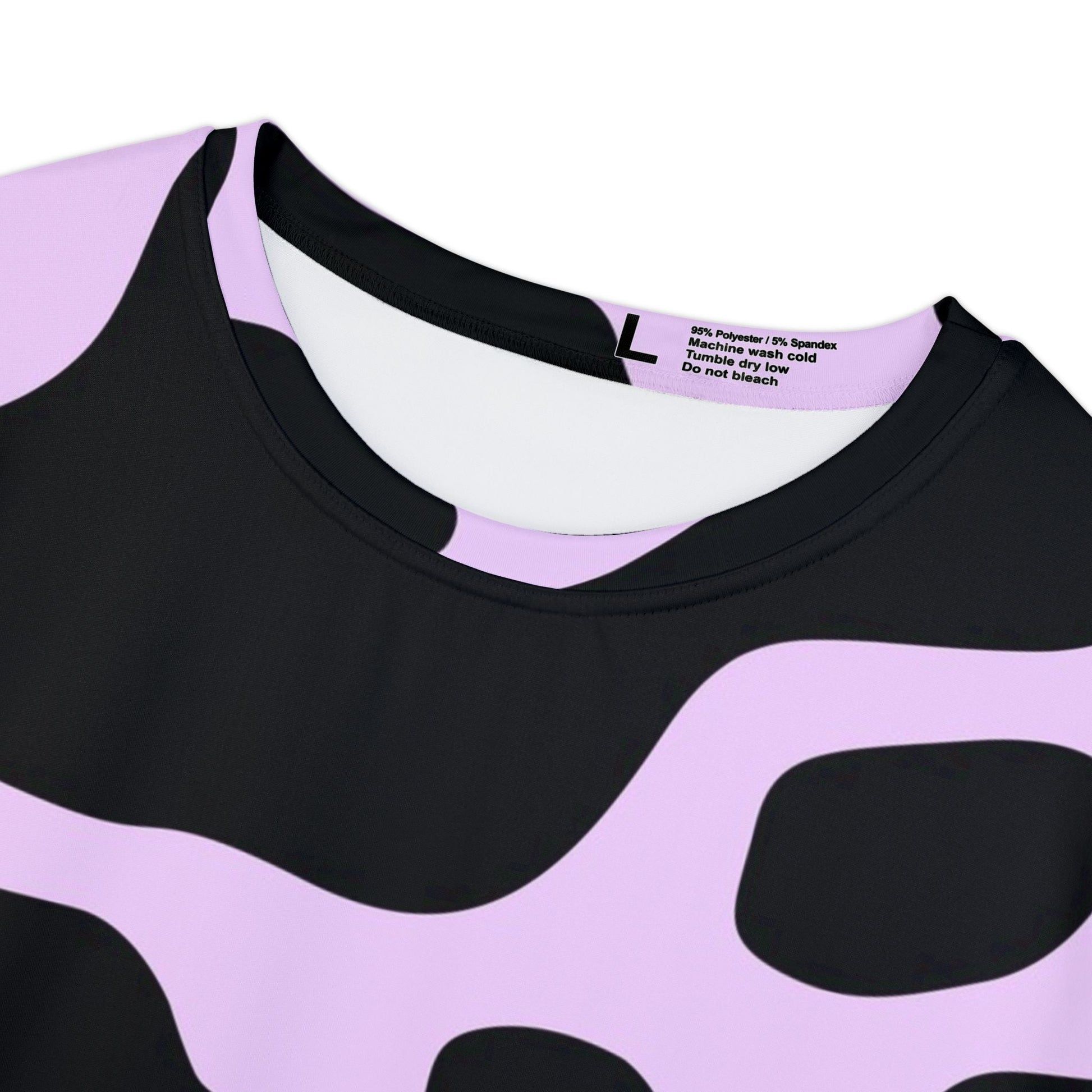 Black and Purple Cow Print T-Shirt, Artsulli - Art is Long, Life is Short, All Over Prints, , , , , , , 