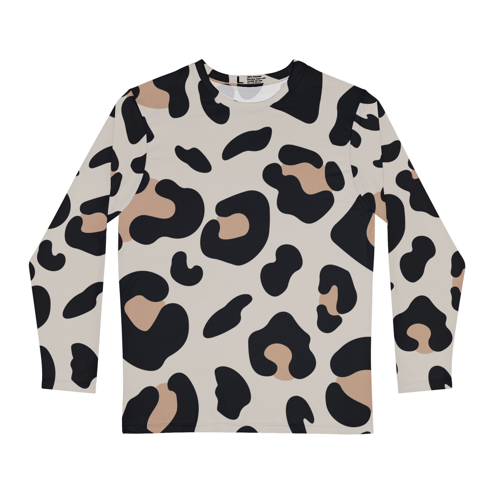 Black and Tan Leopard Long Sleeve Shirt, Artsulli - Art is Long, Life is Short, All Over Prints, Size, XS, , , , , 28227675654193455271