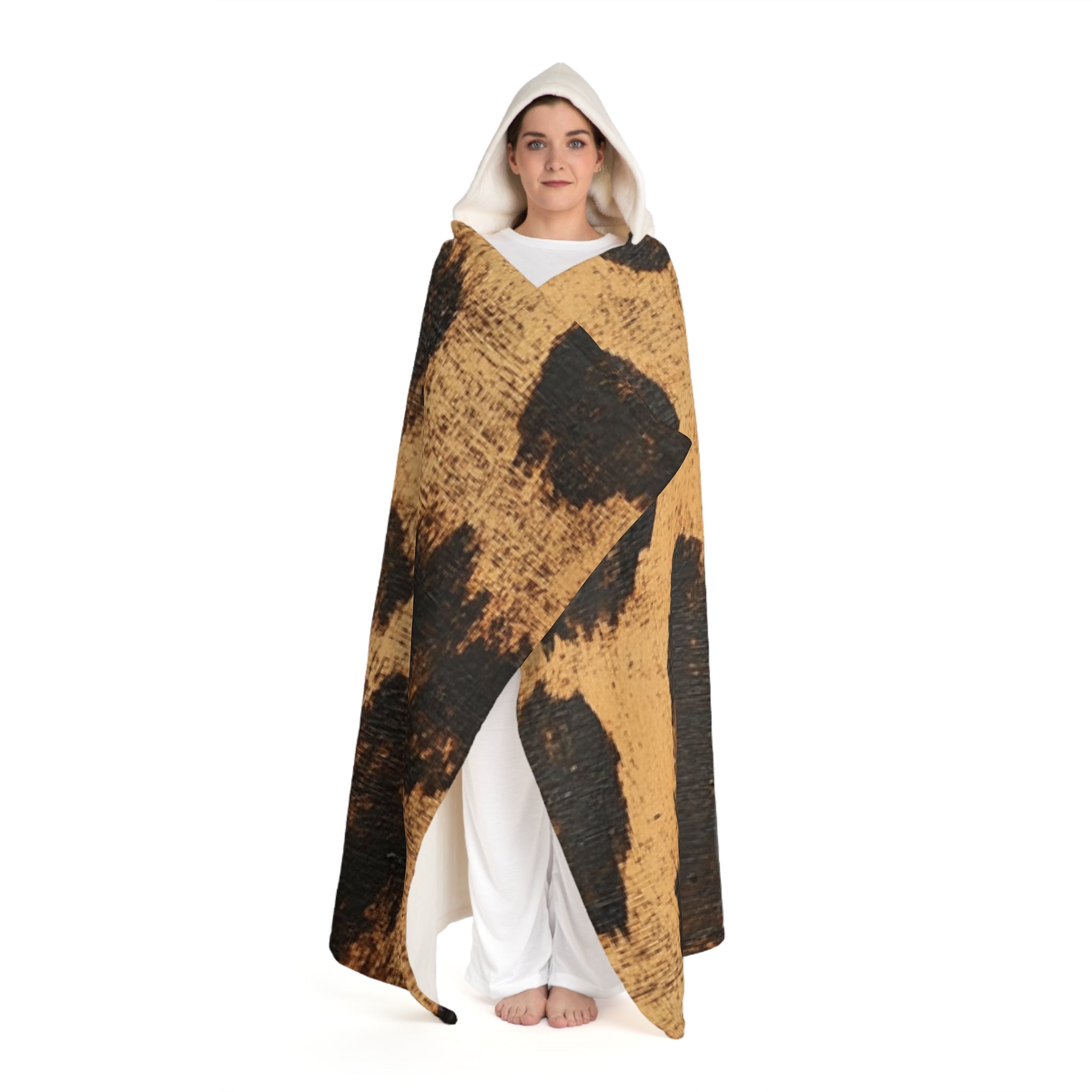 Black and Tan Sherpa Hooded Fleece Blanket, Artsulli - Art is Long, Life is Short, All Over Prints, , , , , , , 
