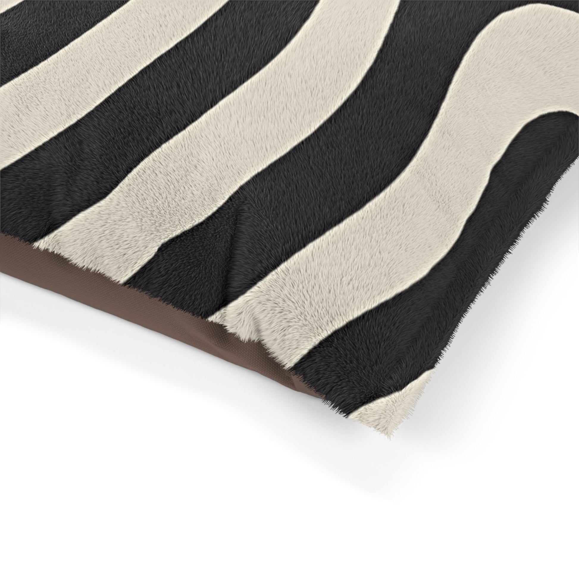 Printify Black and Tan Wavy Stripe Pet Bed 2025