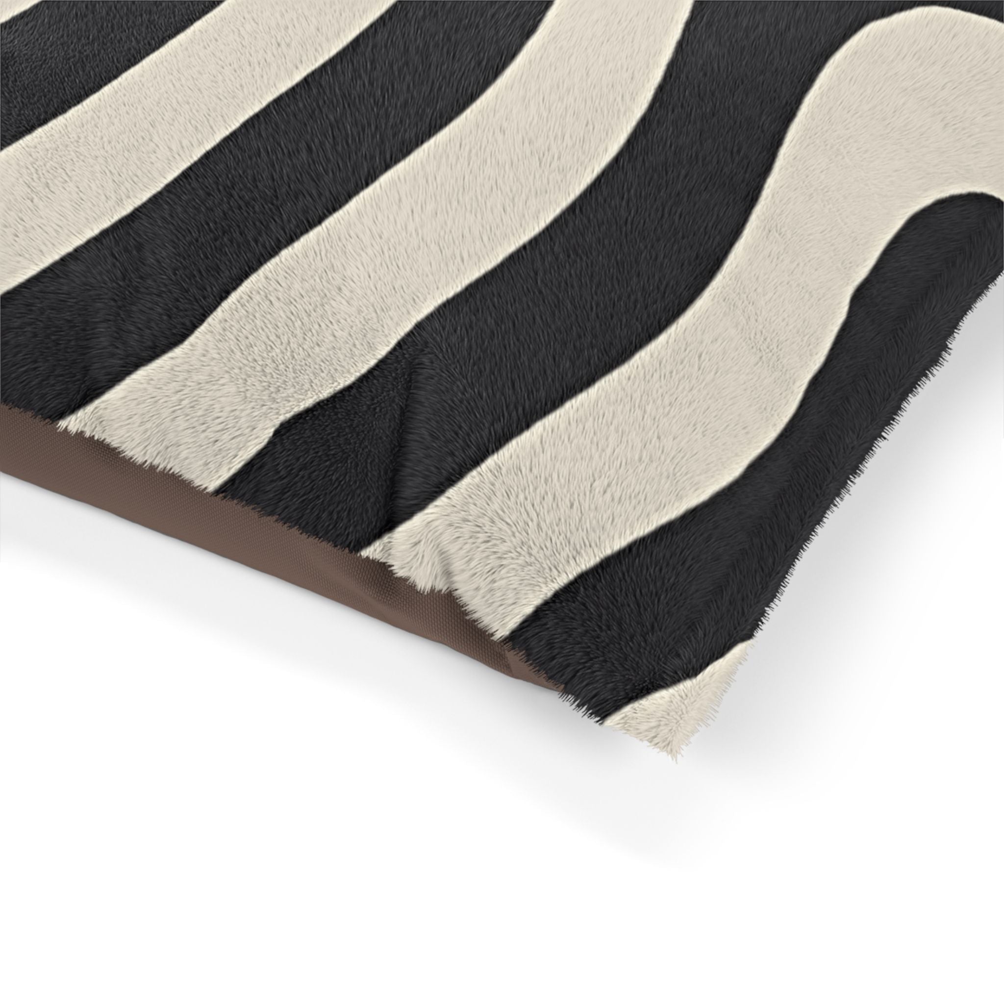 Printify Black and Tan Wavy Stripe Pet Bed 2025
