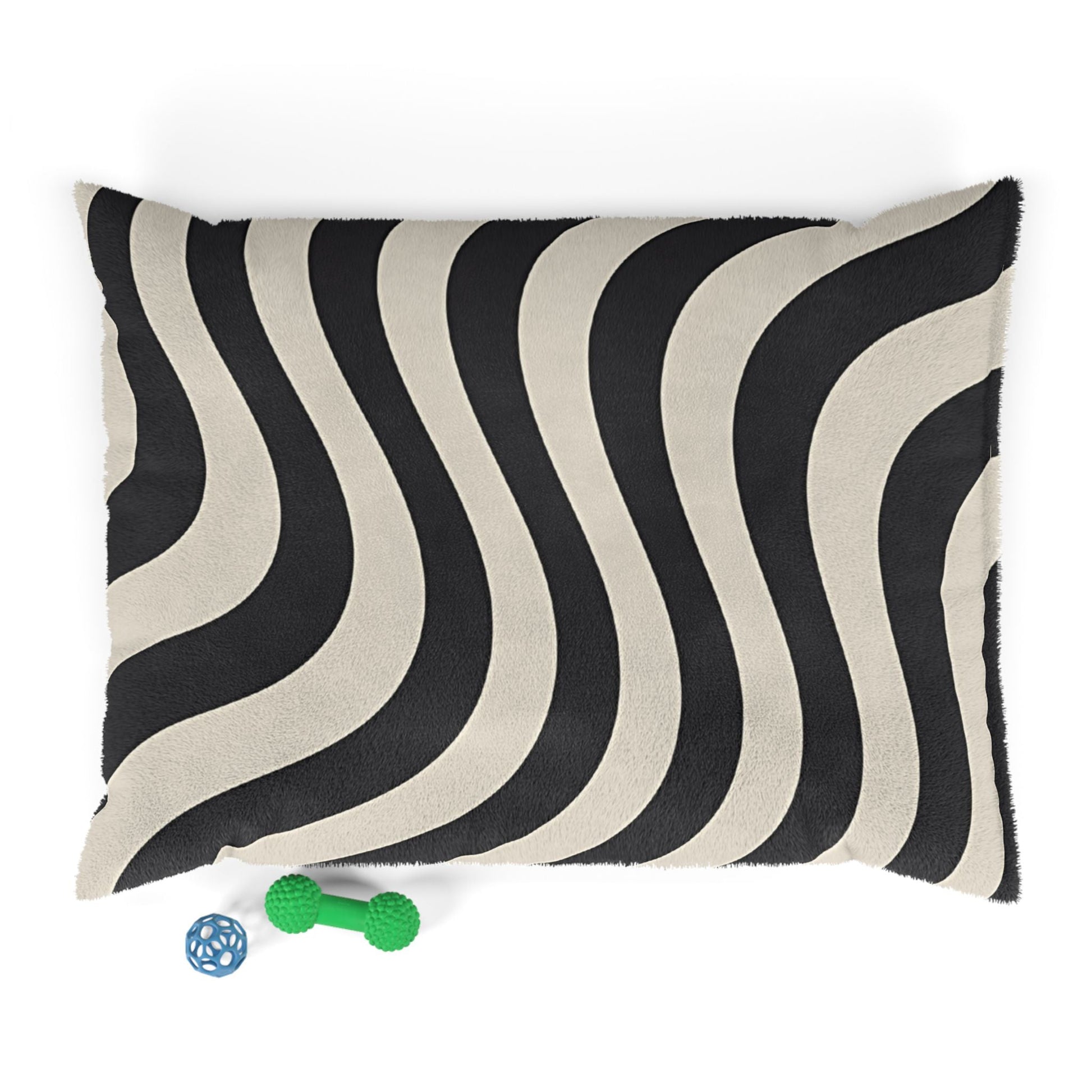 Printify Black and Tan Wavy Stripe Pet Bed 2025