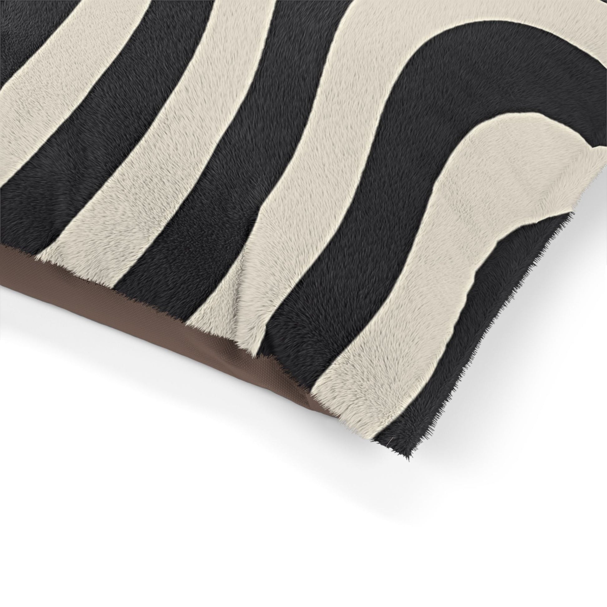 Printify Black and Tan Wavy Stripe Pet Bed 2025