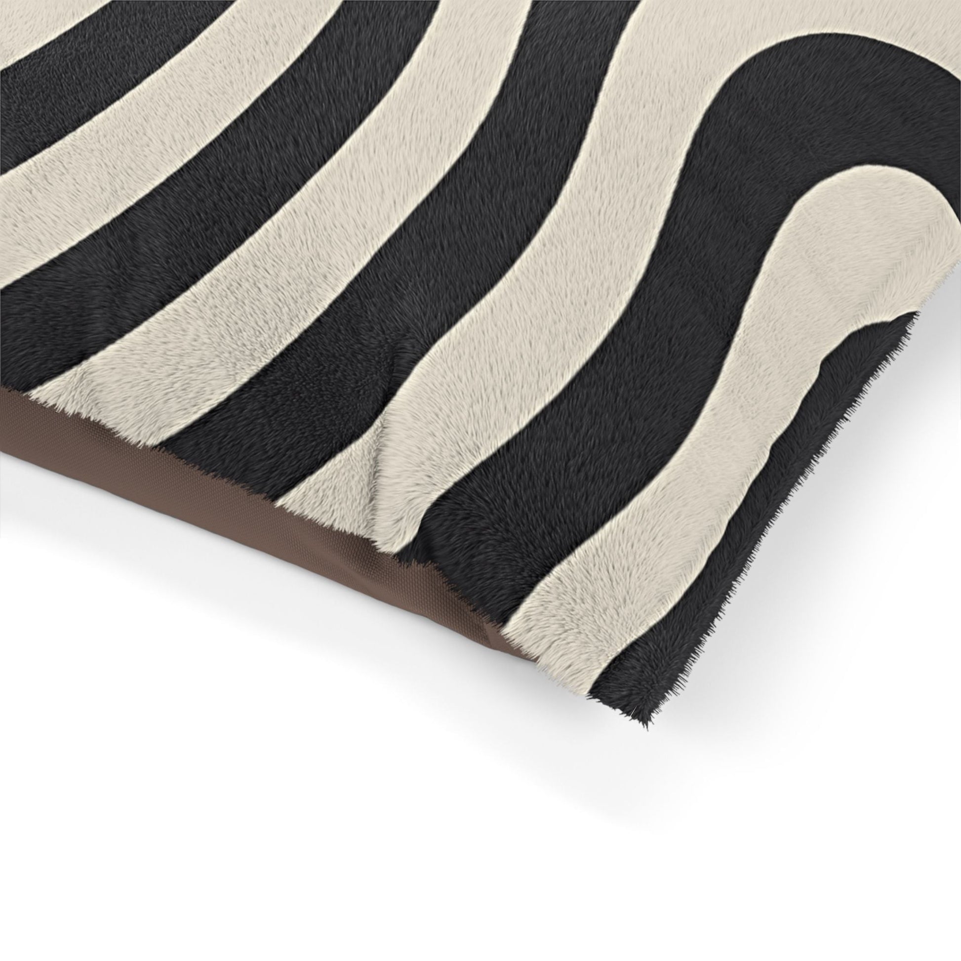 Printify Black and Tan Wavy Stripe Pet Bed 2025