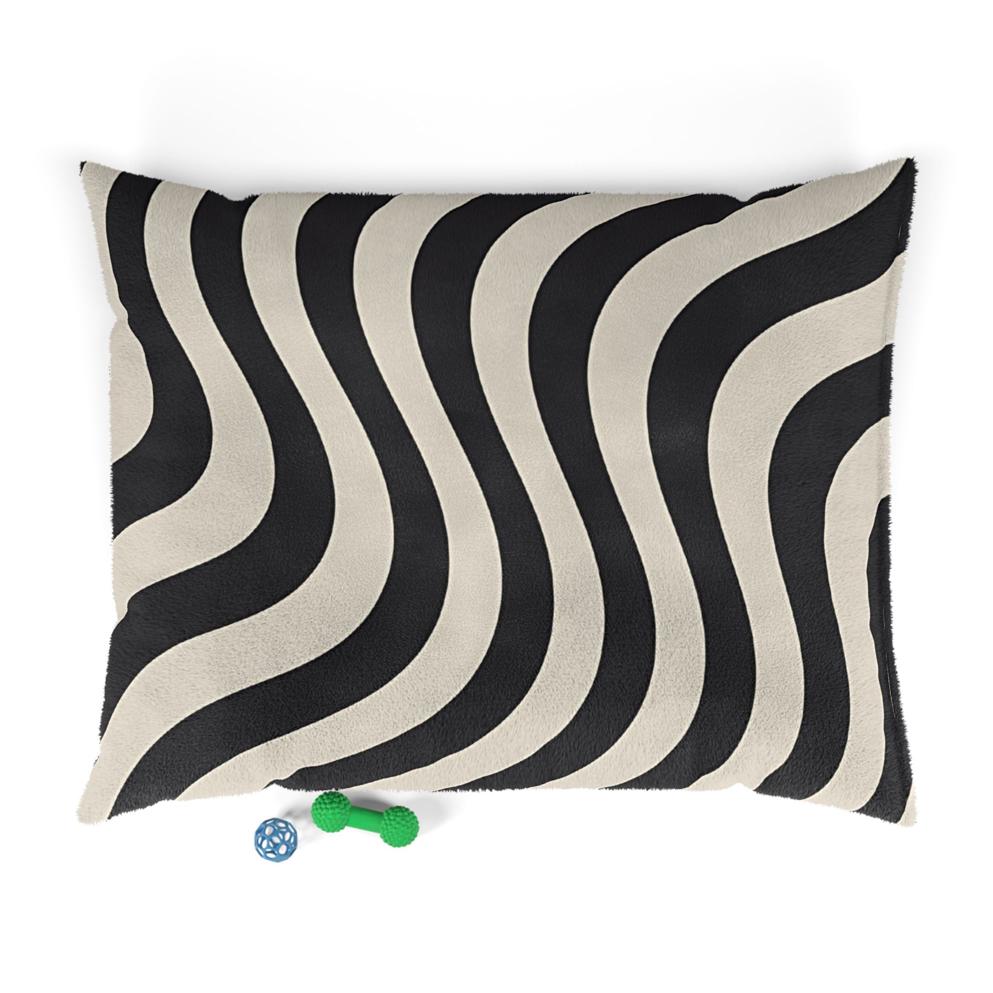 Printify Black and Tan Wavy Stripe Pet Bed 2025