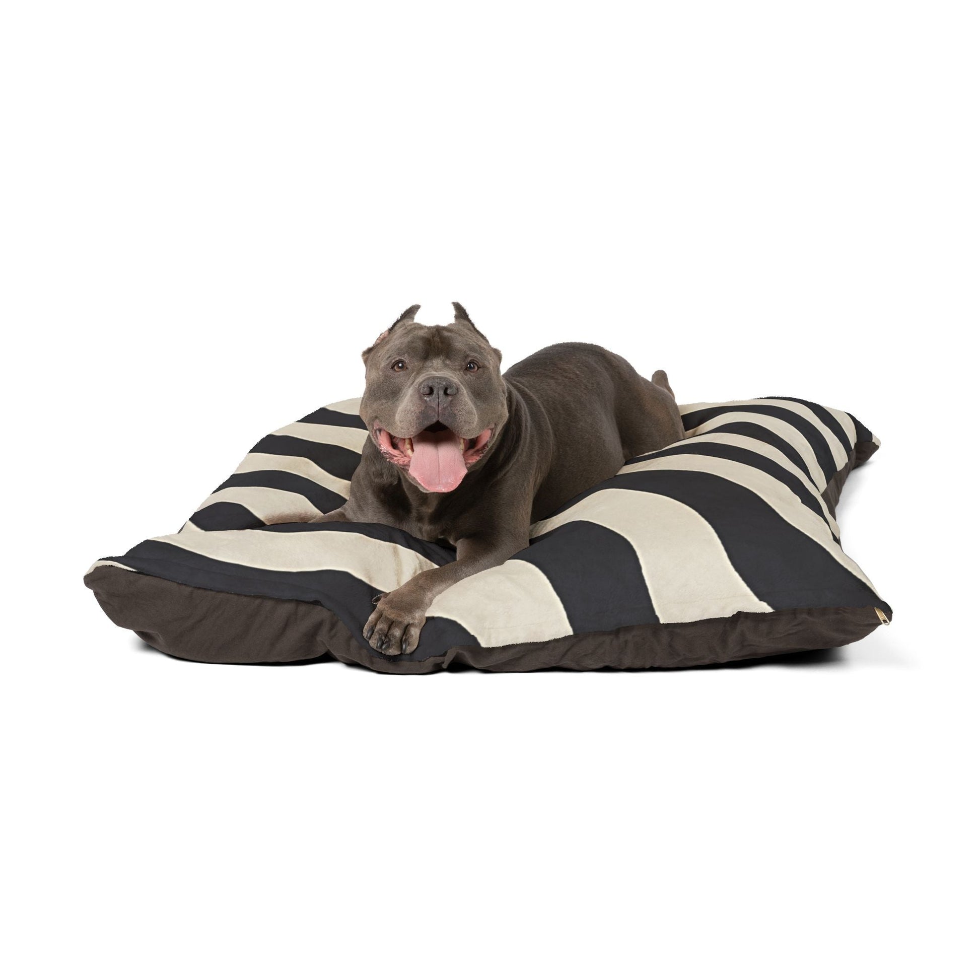 Printify Black and Tan Wavy Stripe Pet Bed 2025