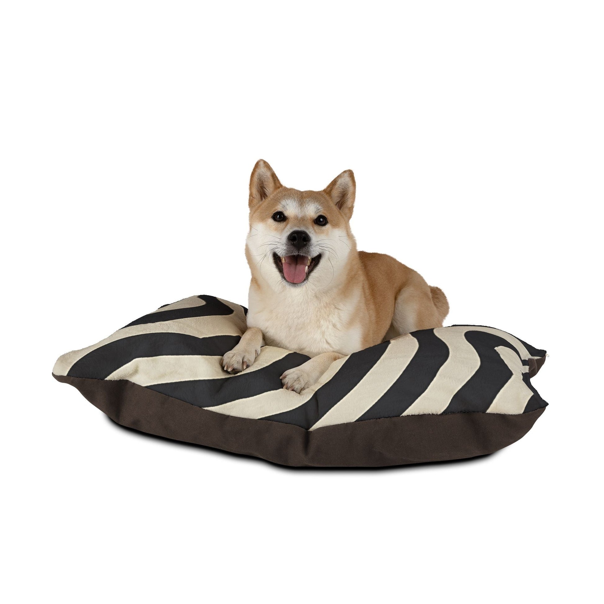 Printify Black and Tan Wavy Stripe Pet Bed 2025