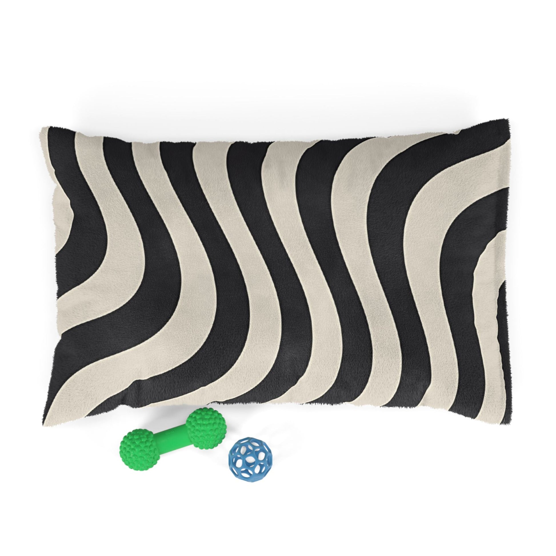 Printify Black and Tan Wavy Stripe Pet Bed 2025