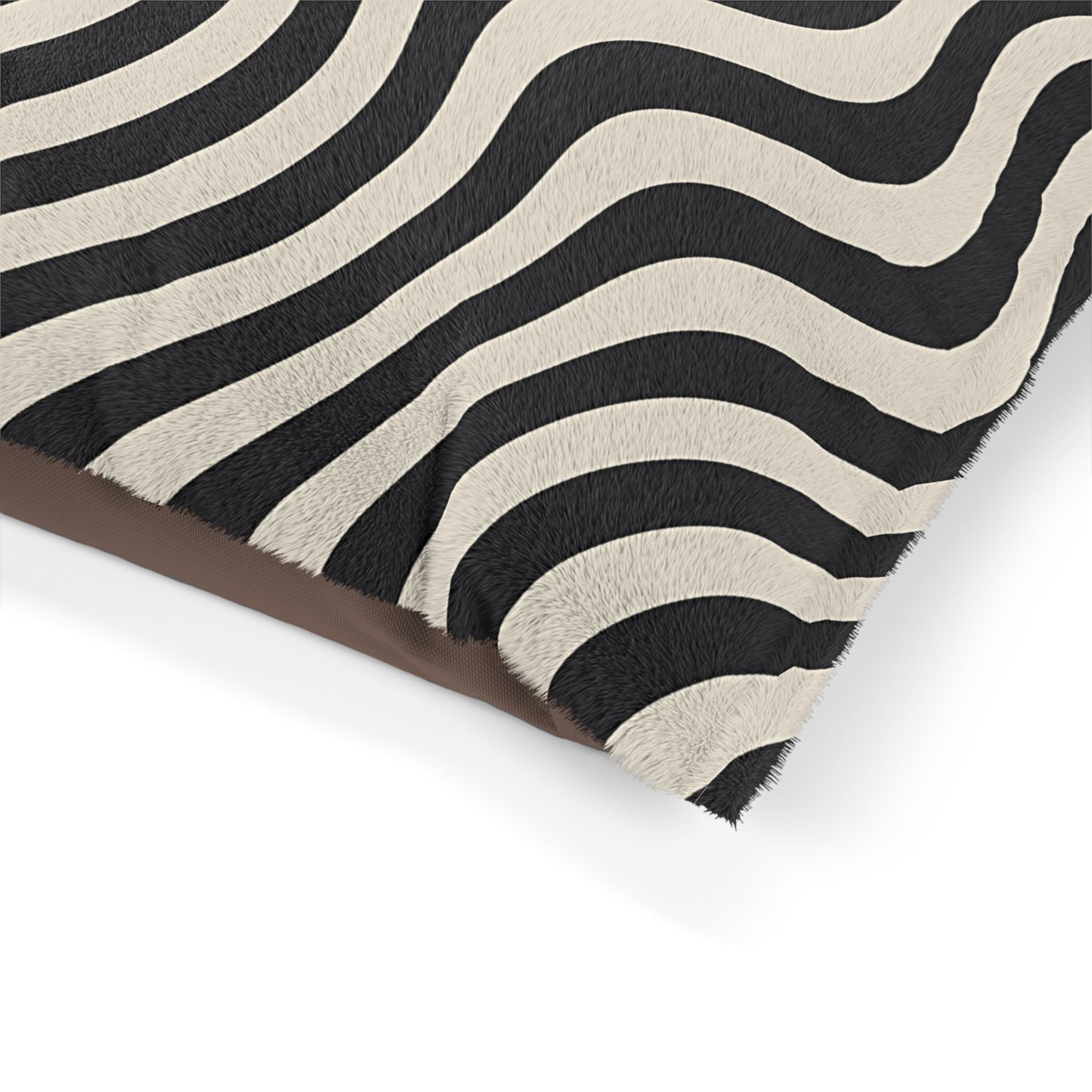 Printify Black and Tan Wavy Striped Pet Bed 2025