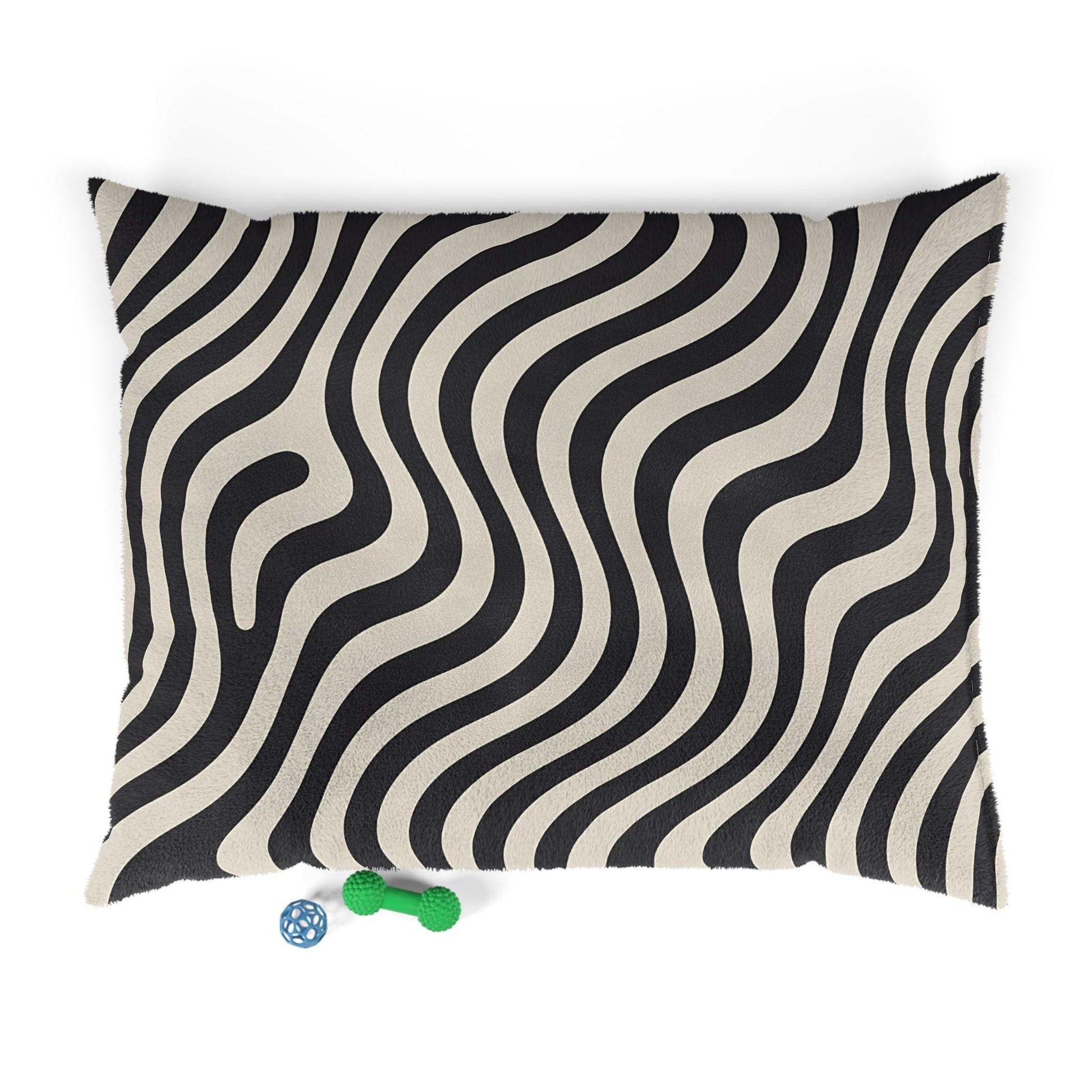 Printify Black and Tan Wavy Striped Pet Bed 2025