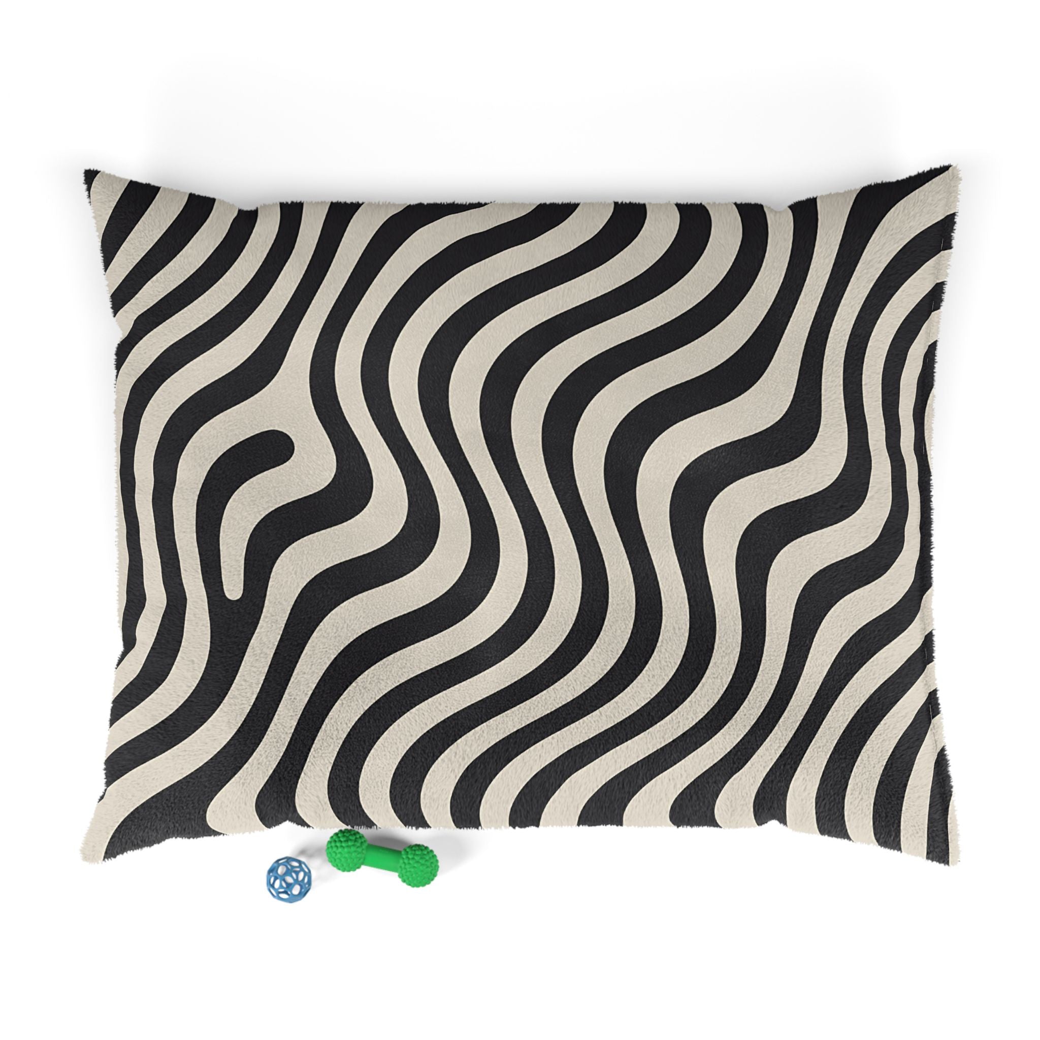 Printify Black and Tan Wavy Striped Pet Bed 2025