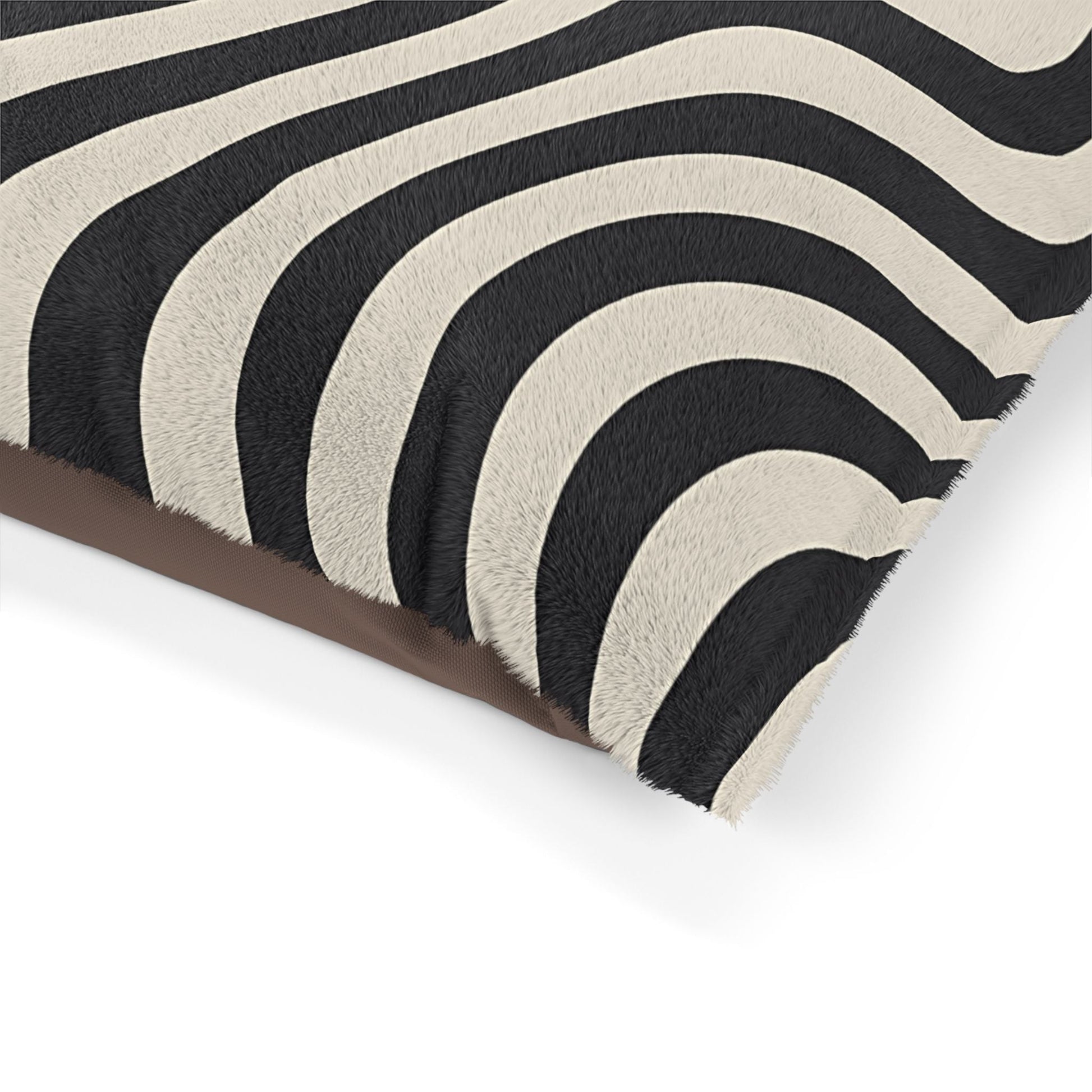 Printify Black and Tan Wavy Striped Pet Bed 2025