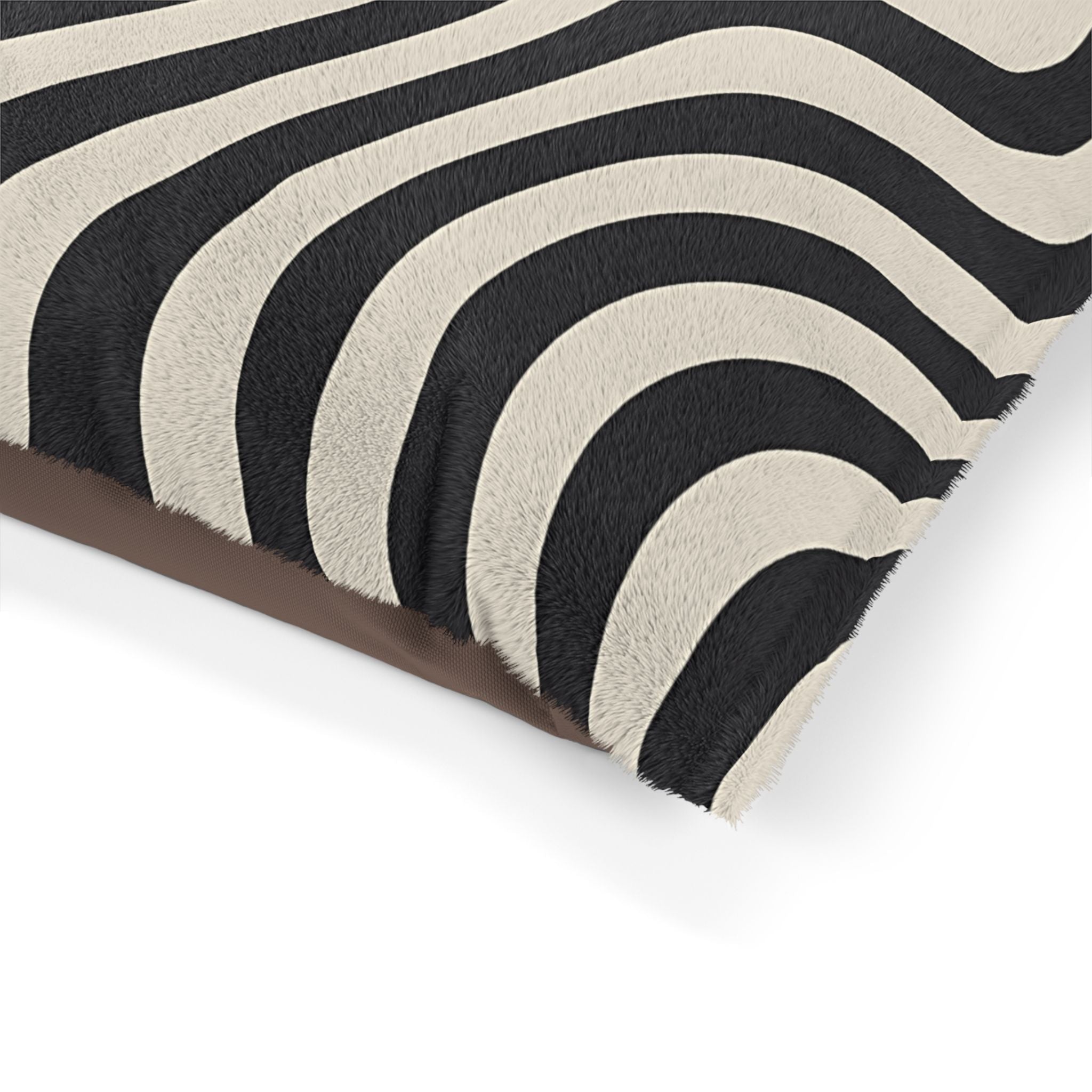 Printify Black and Tan Wavy Striped Pet Bed 2025