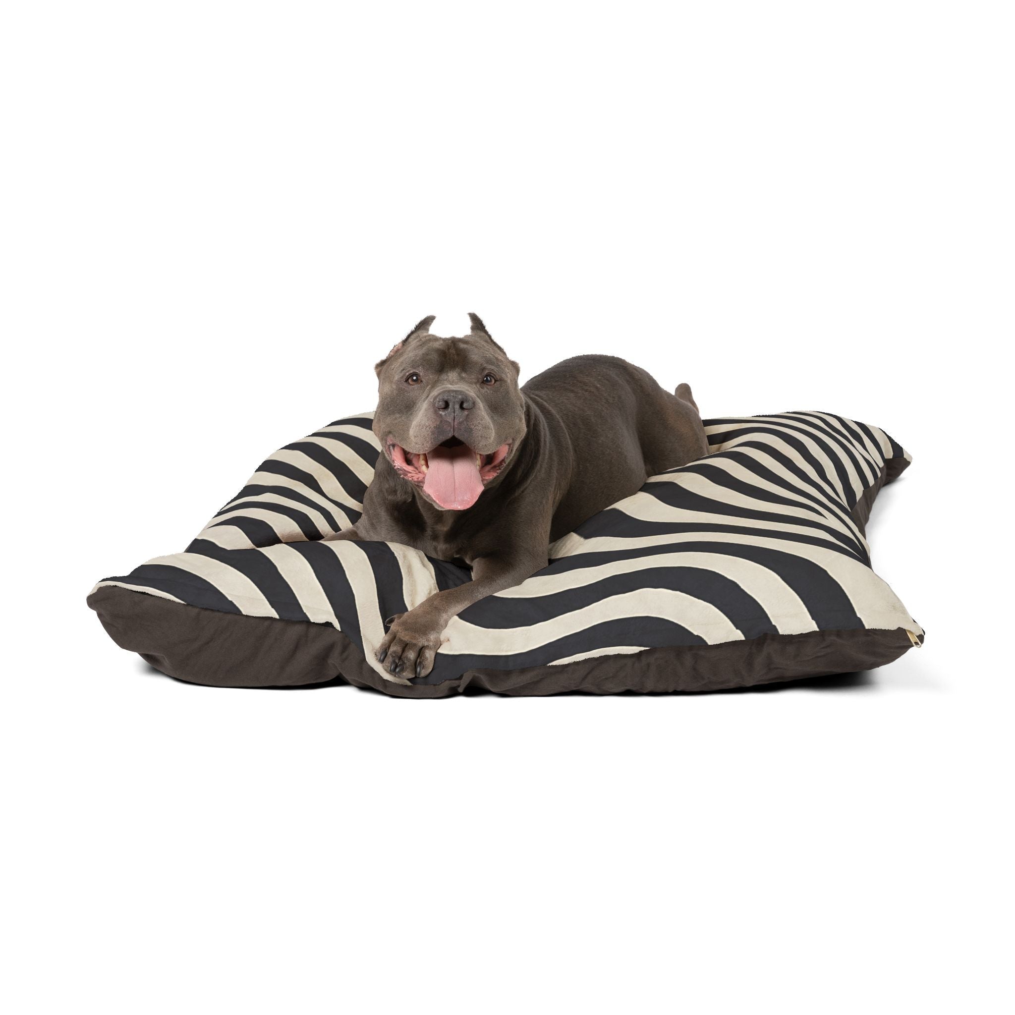 Printify Black and Tan Wavy Striped Pet Bed 2025