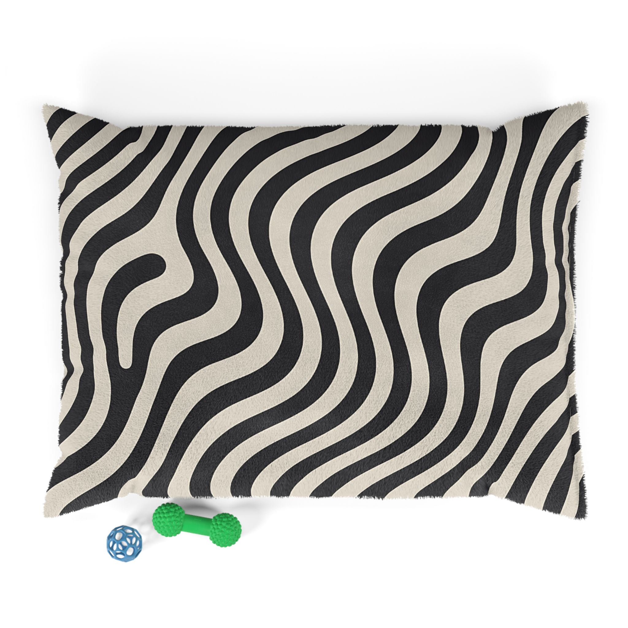 Printify Black and Tan Wavy Striped Pet Bed 2025