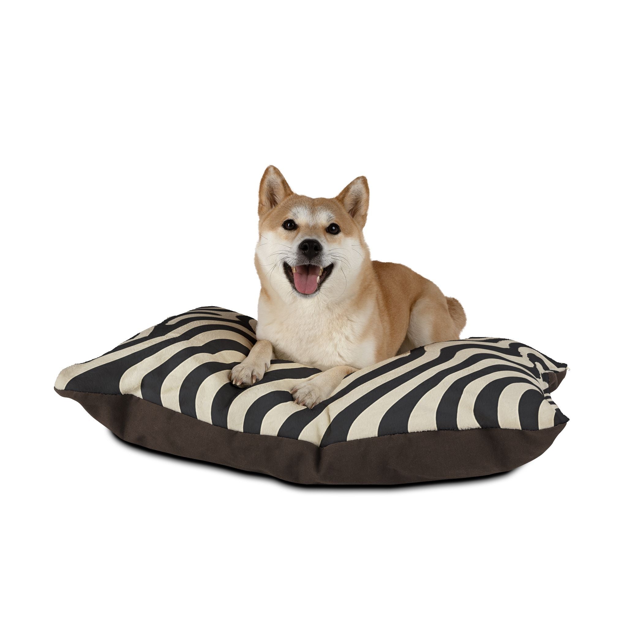 Printify Black and Tan Wavy Striped Pet Bed 2025