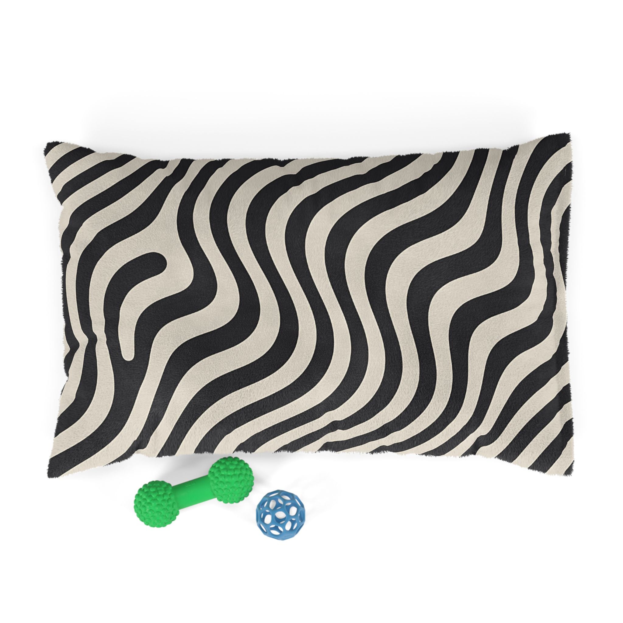 Printify Black and Tan Wavy Striped Pet Bed 2025