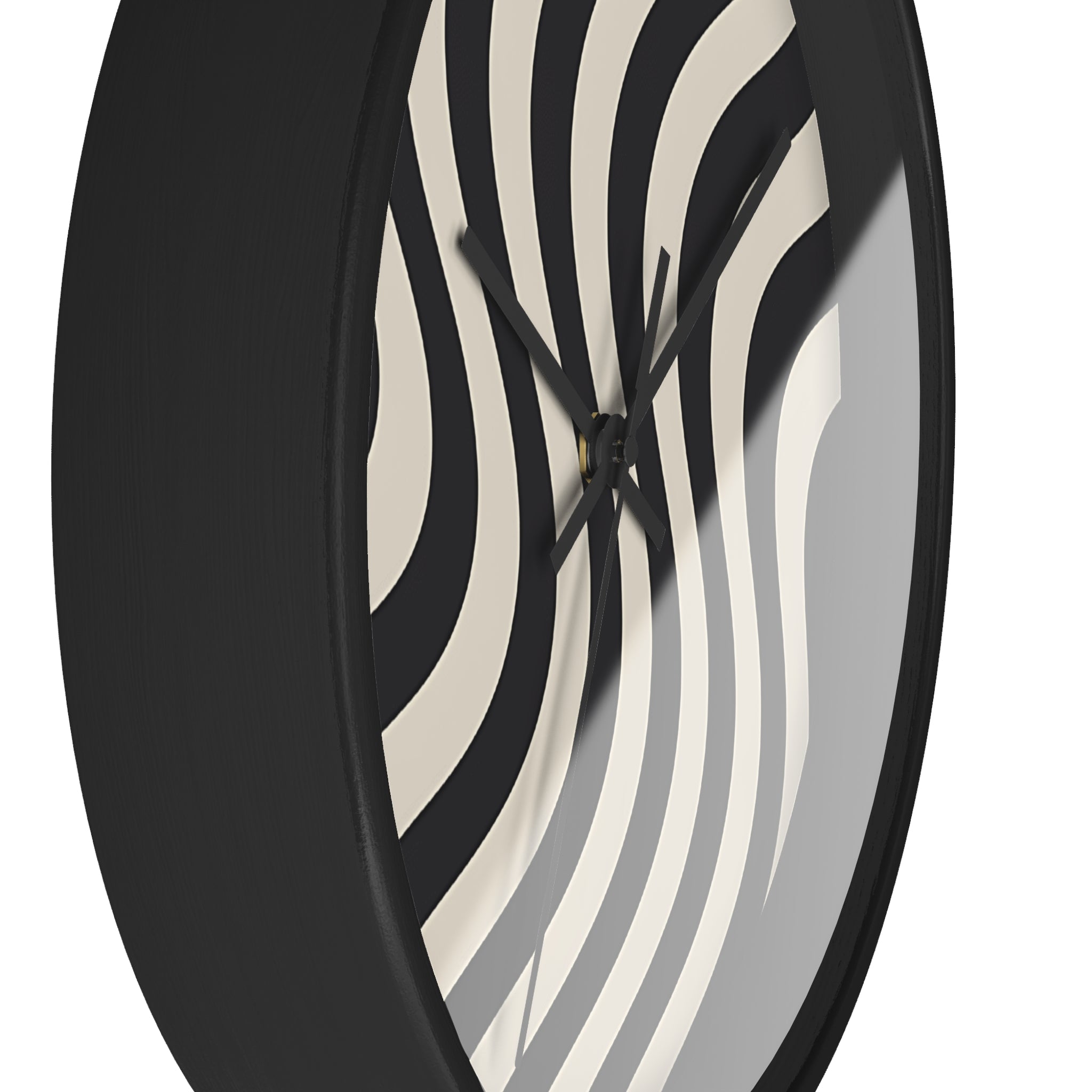 Black and Tan Wavy Striped Wall Clock, Artsulli - Art is Long, Life is Short, Home Decor, , , , , , , 