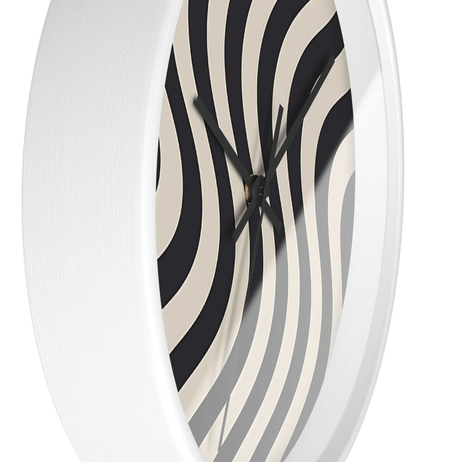 Black and Tan Wavy Striped Wall Clock, Artsulli - Art is Long, Life is Short, Home Decor, , , , , , , 
