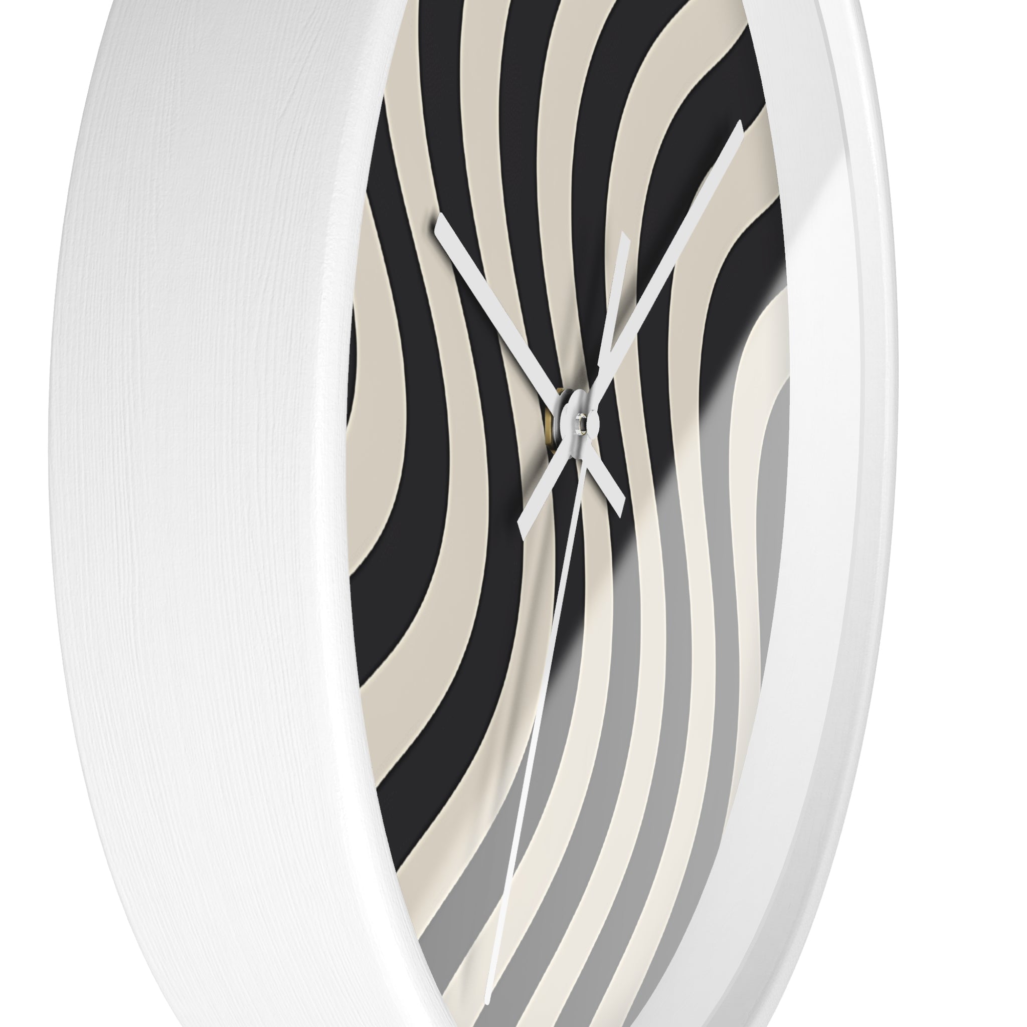 Black and Tan Wavy Striped Wall Clock, Artsulli - Art is Long, Life is Short, Home Decor, , , , , , , 