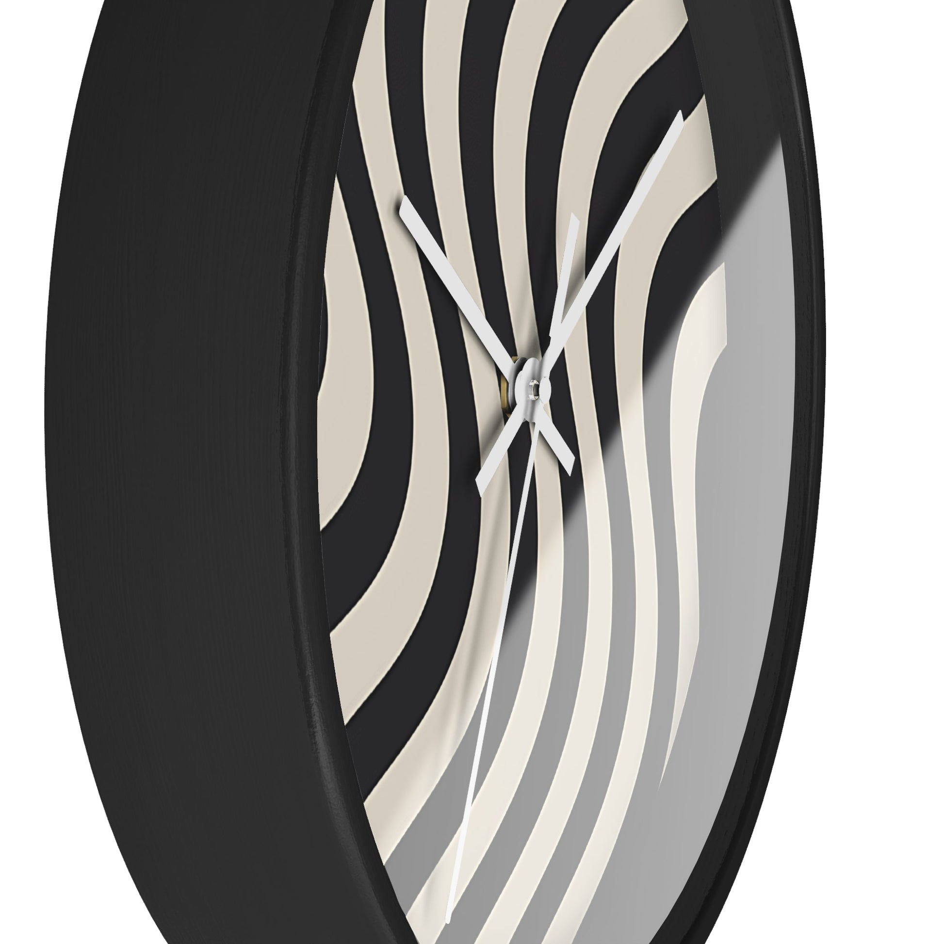 Black and Tan Wavy Striped Wall Clock, Artsulli - Art is Long, Life is Short, Home Decor, , , , , , , 