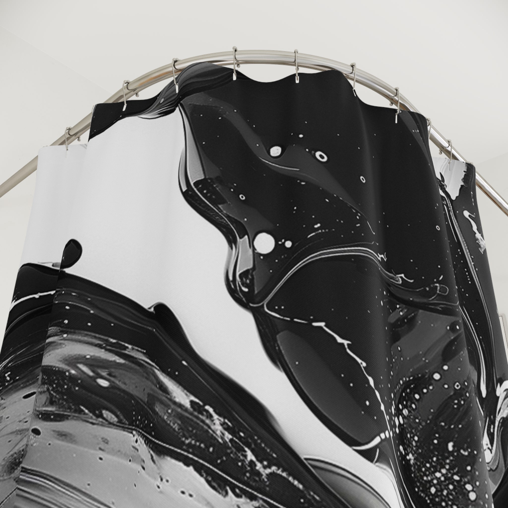 Black and White Abstract Marble Shower Curtain, Artsulli - Art is Long, Life is Short, Home Decor, , , , , , , 
