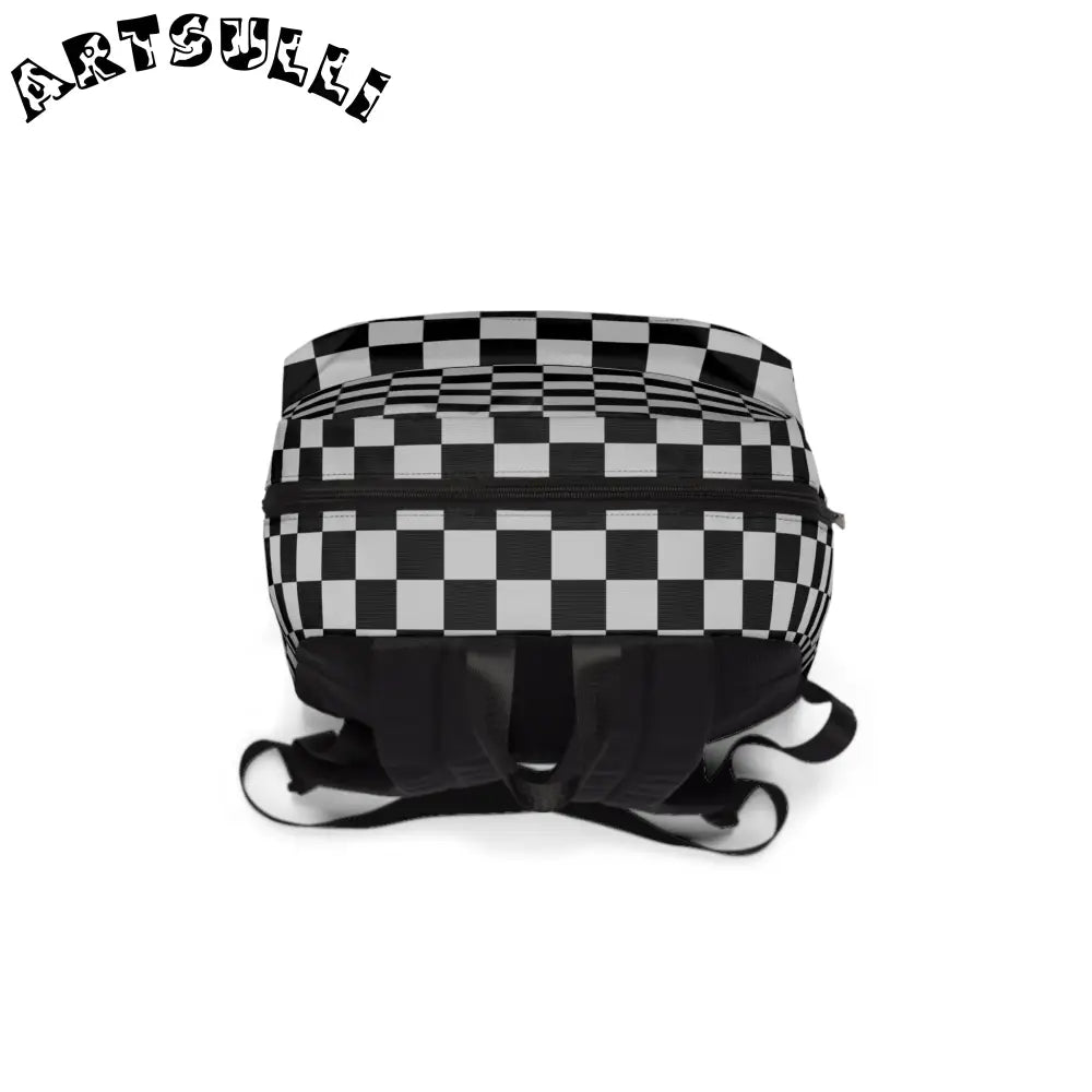 JAKKOUTTHEBXX Black and White Checkered Backpack 2025