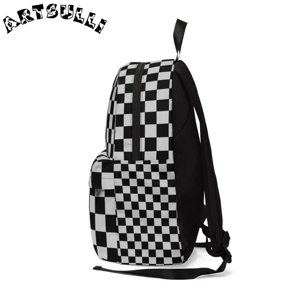 JAKKOUTTHEBXX Black and White Checkered Backpack 2025