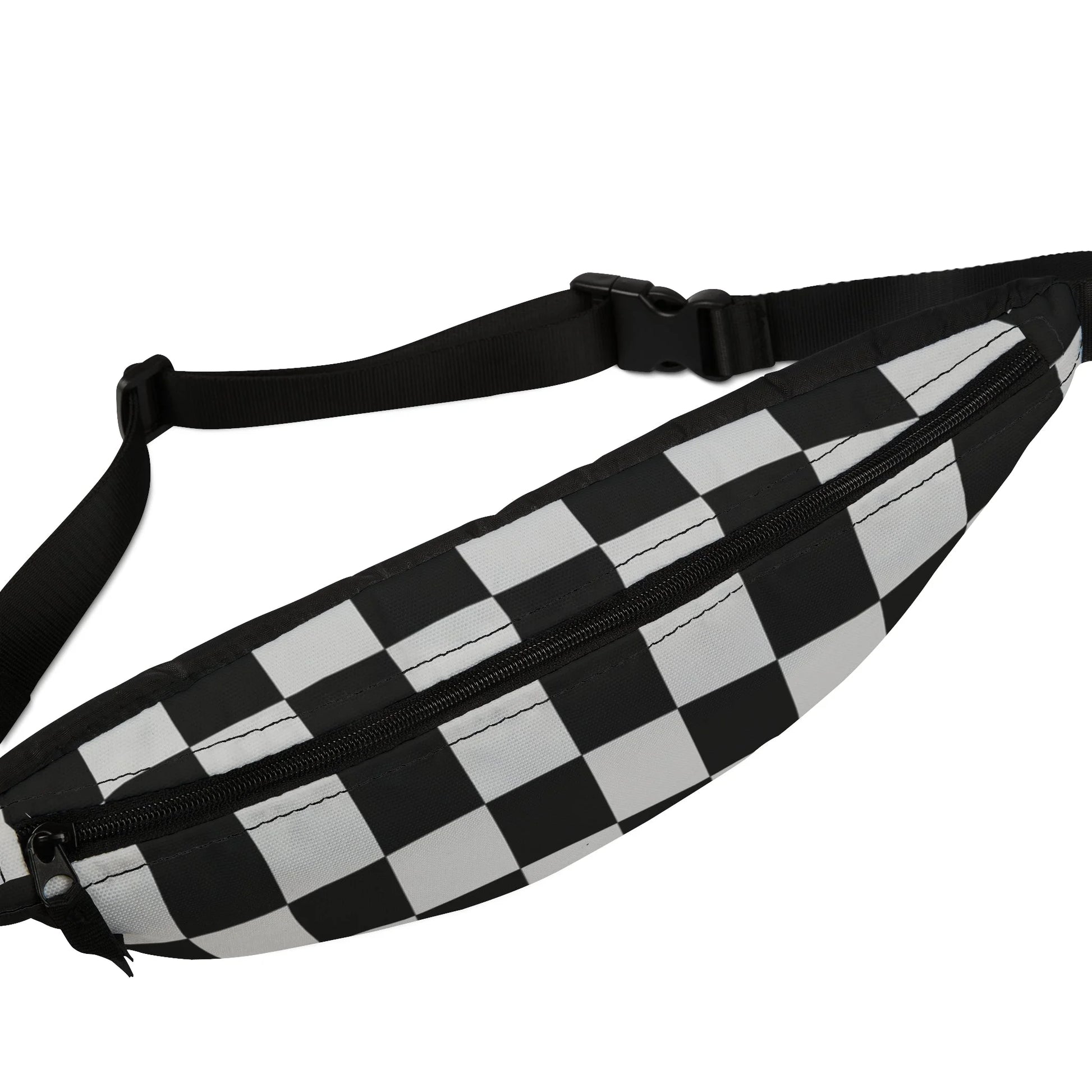 Black and White Checkered Fanny Pack, Artsulli - Art is Long, Life is Short, Bags, , , , , , , 