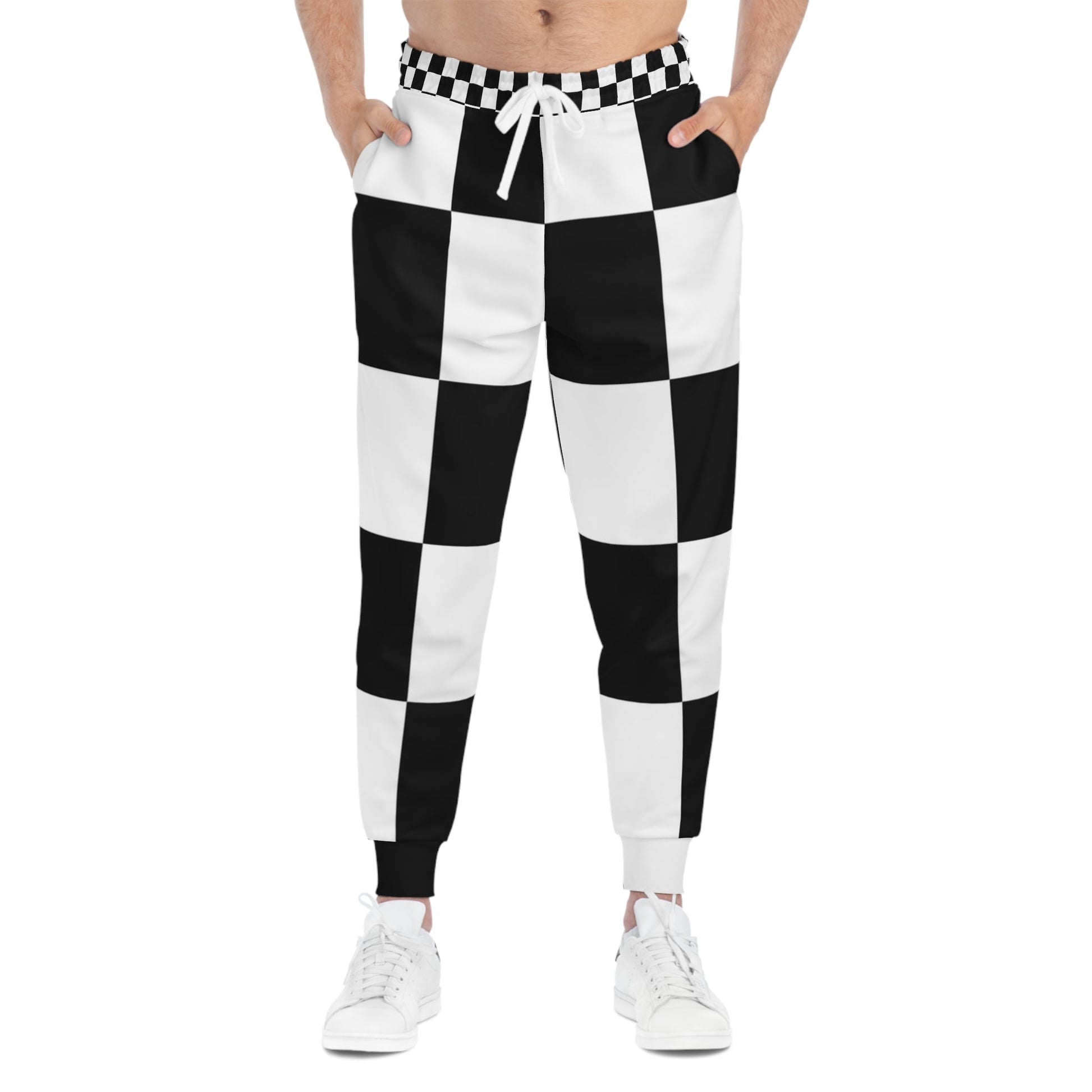 Printify Black and White Checkered Joggers 2025