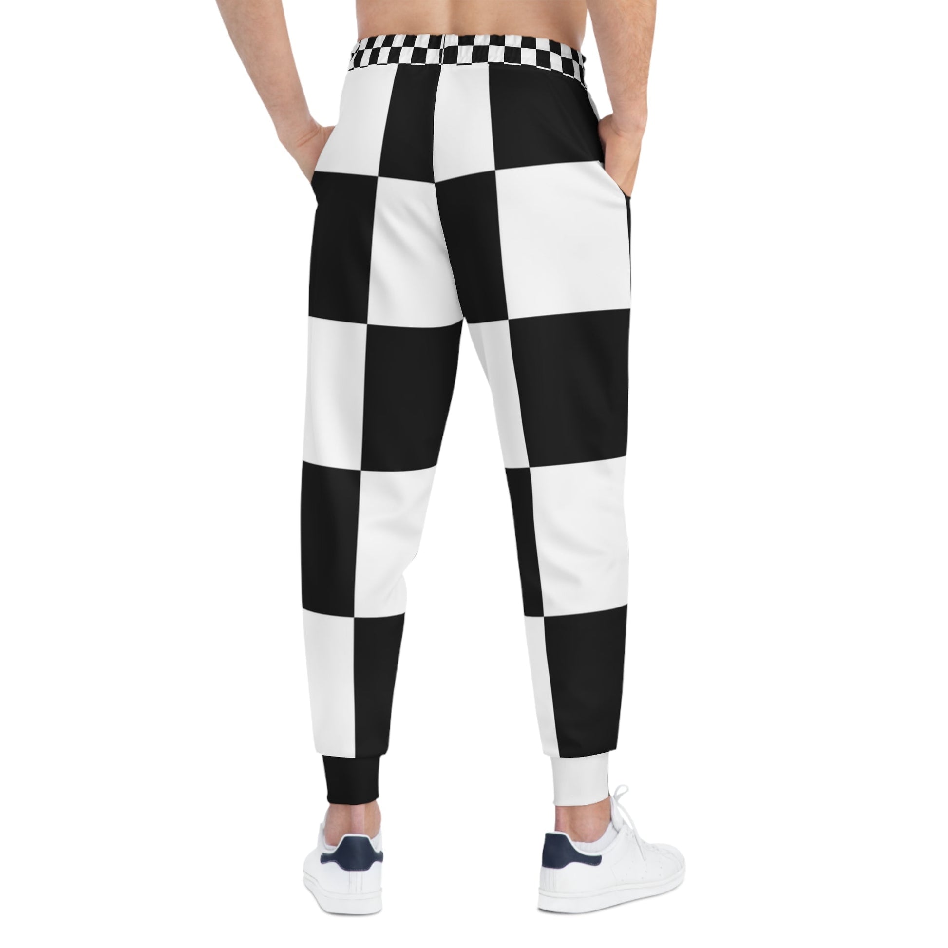 Printify Black and White Checkered Joggers 2025