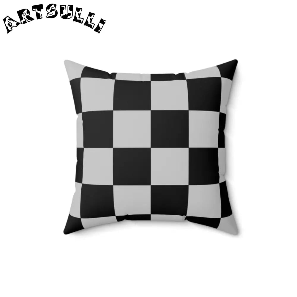 Black and White Checkered Throw Pillow, Artsulli - Art is Long, Life is Short, Home Decor, , , , , , , 