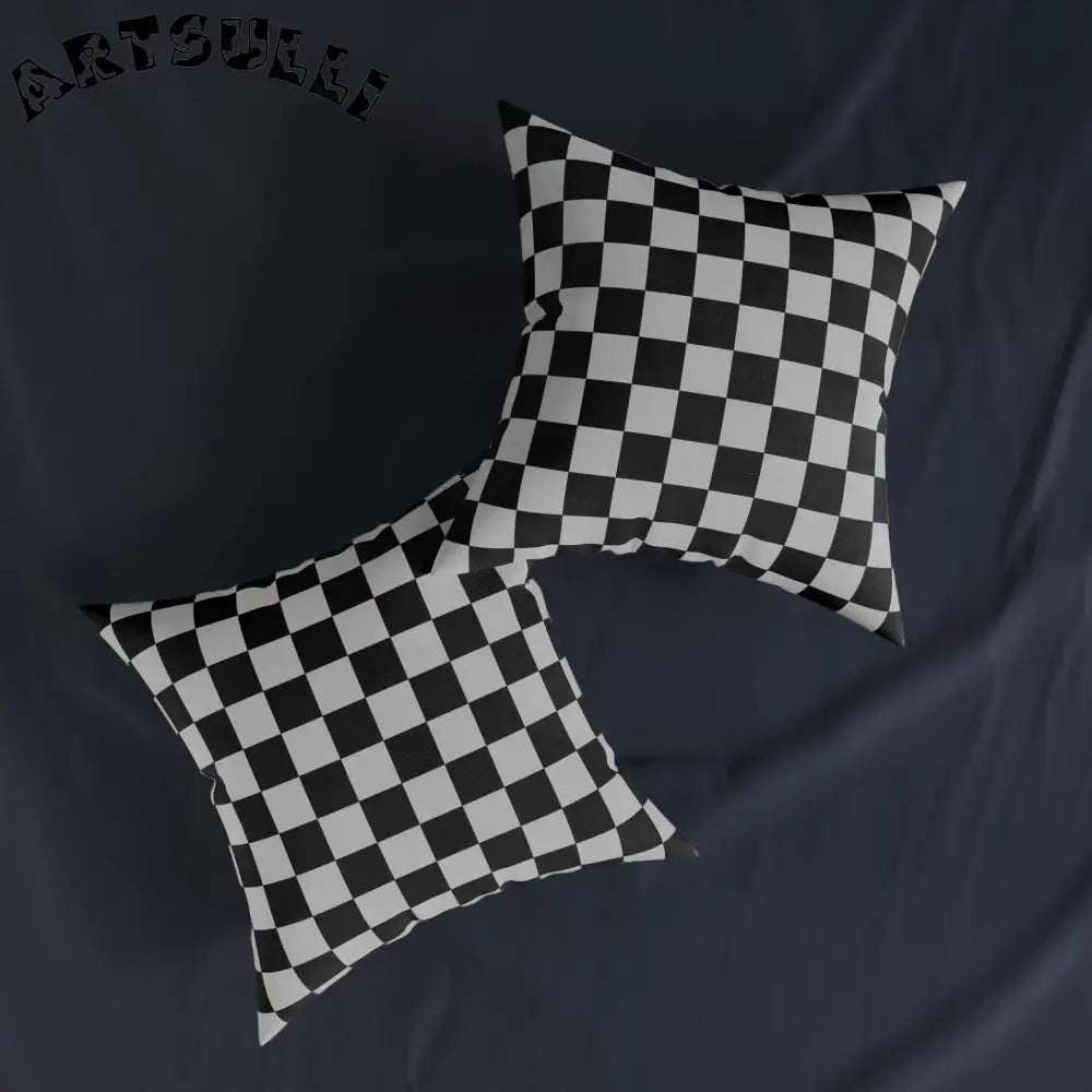 Black and White Checkered Throw Pillow, Artsulli - Art is Long, Life is Short, Home Decor, , , , , , , 