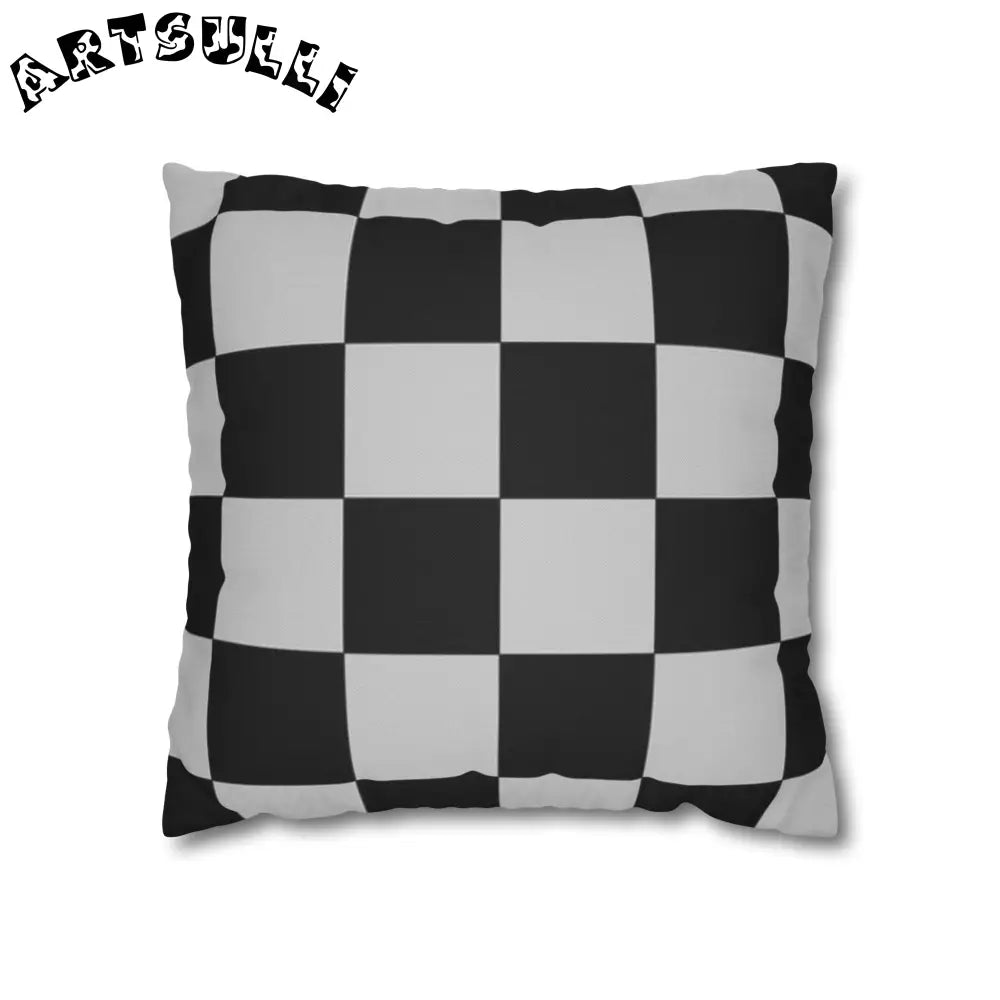 Black and White Checkered Throw Pillowcase, Artsulli - Art is Long, Life is Short, Home Decor, Size, 16" × 16", , , , , 27137601465727307170