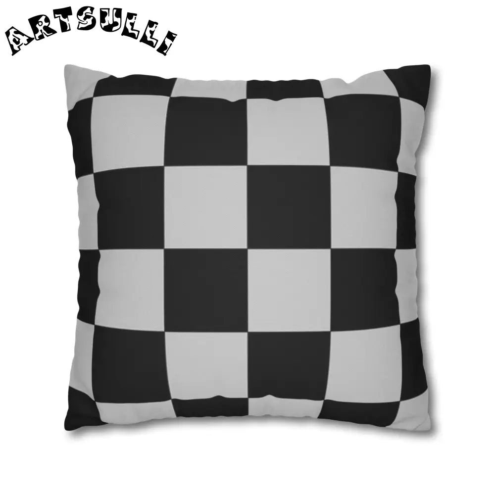 Black and White Checkered Throw Pillowcase, Artsulli - Art is Long, Life is Short, Home Decor, , , , , , , 