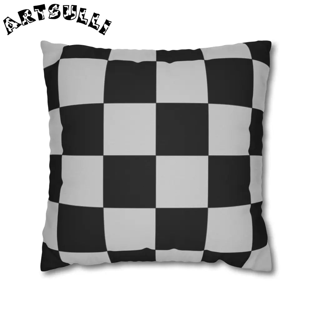 Black and White Checkered Throw Pillowcase, Artsulli - Art is Long, Life is Short, Home Decor, Size, 20" × 20", , , , , 14994646950567515397