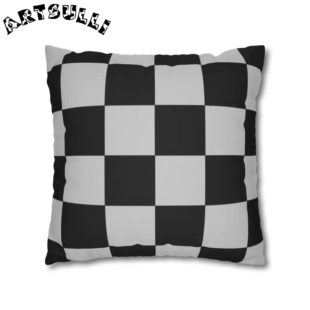 Black and White Checkered Throw Pillowcase, Artsulli - Art is Long, Life is Short, Home Decor, , , , , , , 
