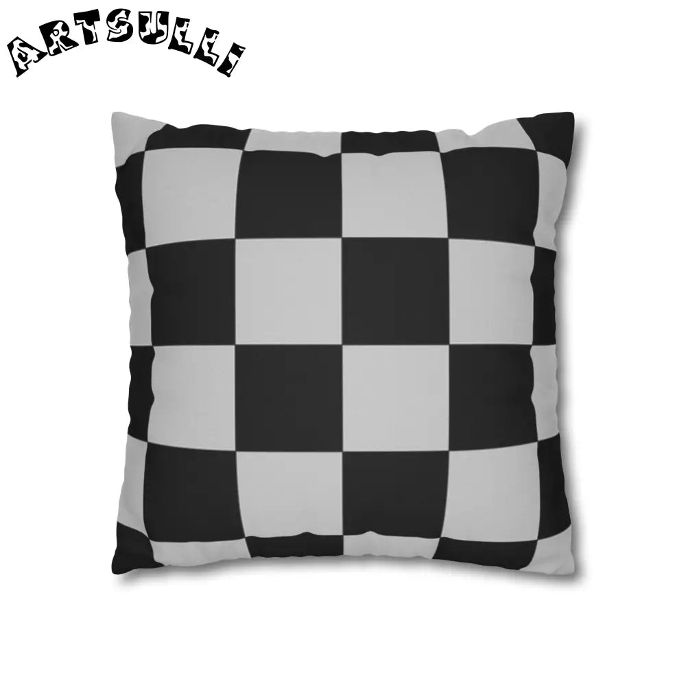Black and White Checkered Throw Pillowcase, Artsulli - Art is Long, Life is Short, Home Decor, , , , , , , 