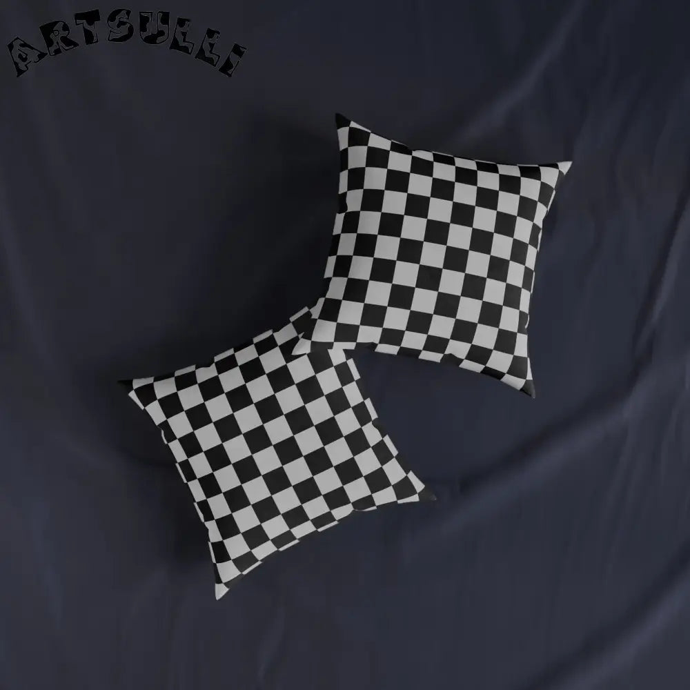Black and White Checkered Throw Pillow, Artsulli - Art is Long, Life is Short, Home Decor, , , , , , , 
