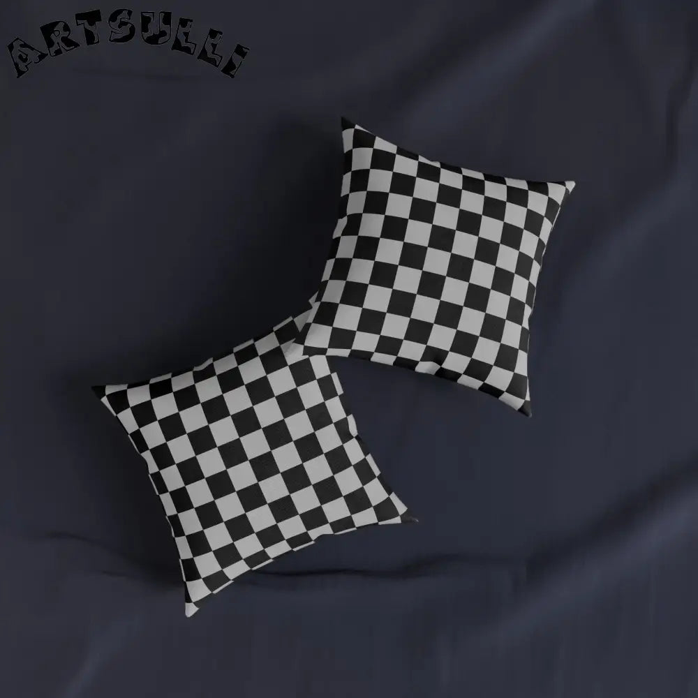Black and White Checkered Throw Pillow, Artsulli - Art is Long, Life is Short, Home Decor, , , , , , , 